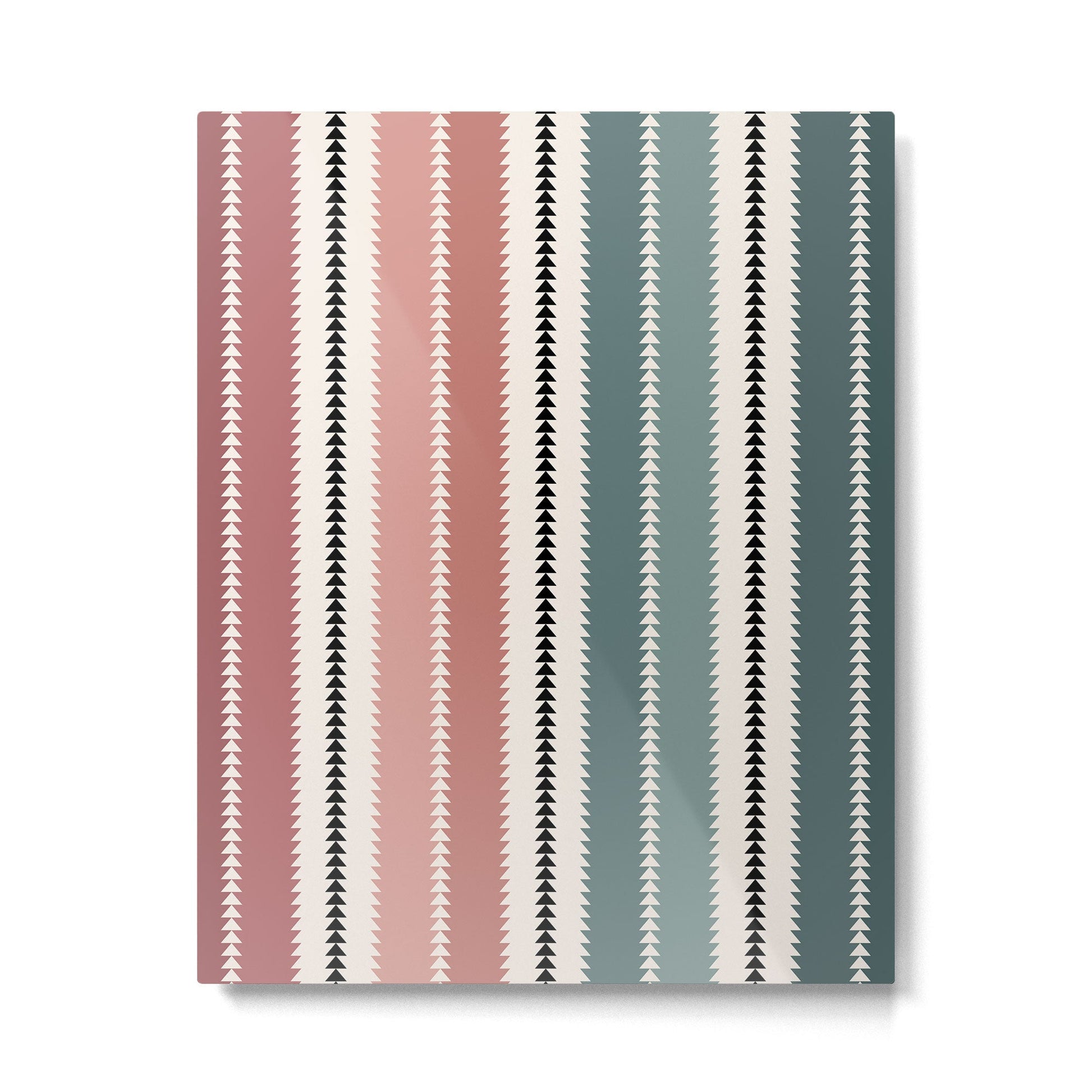 Western Stripes X Pink Green Metal Print | TeksDecor