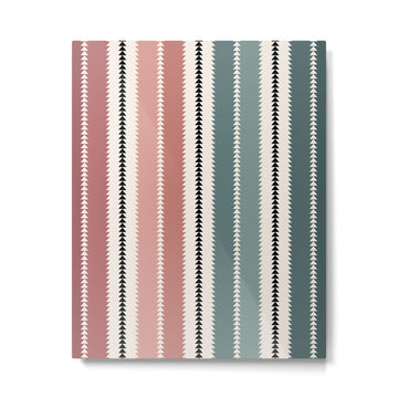 Western Stripes X Pink Green Metal Print | TeksDecor