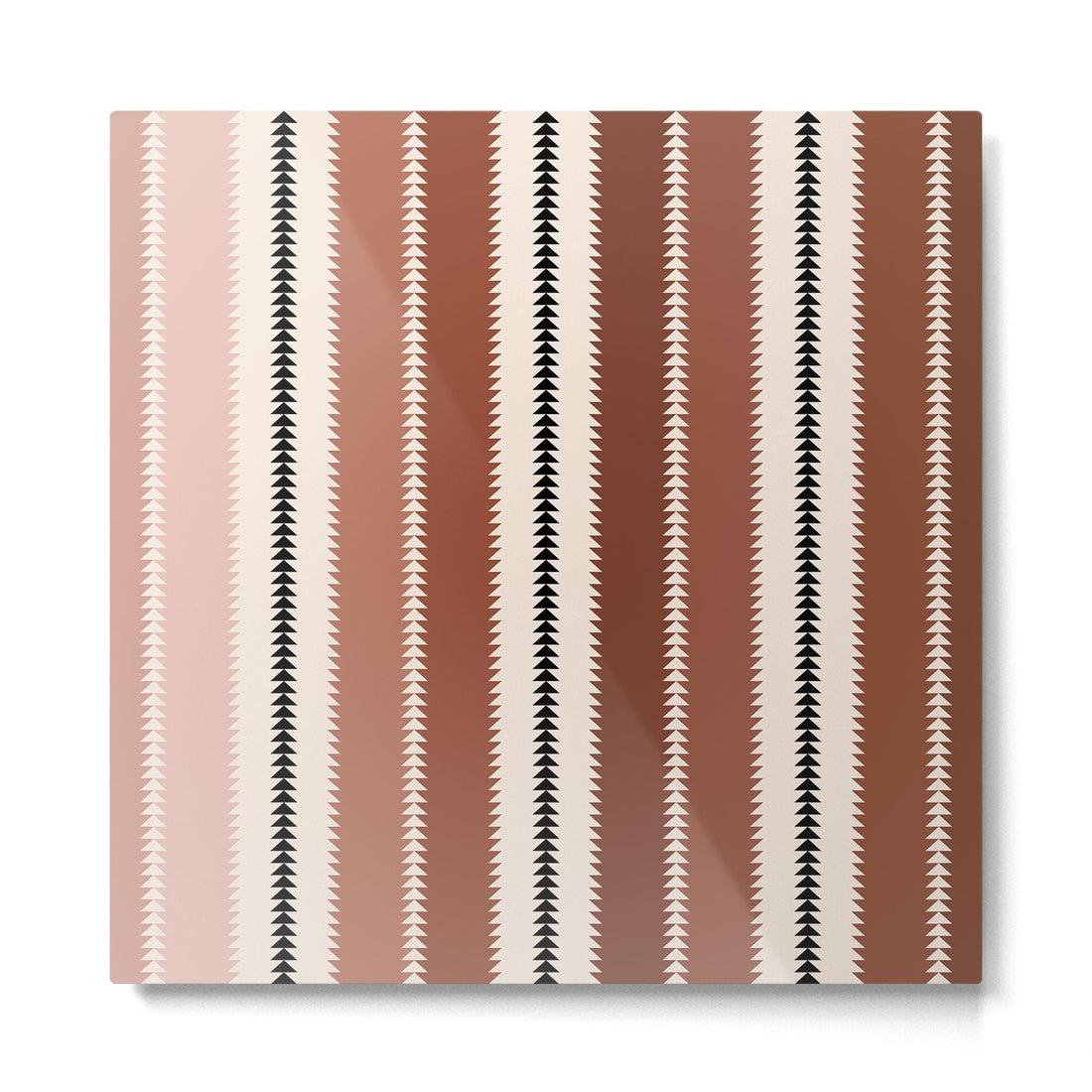 Western Stripes XV Terracotta Rust Red Metal Print | TeksDecor