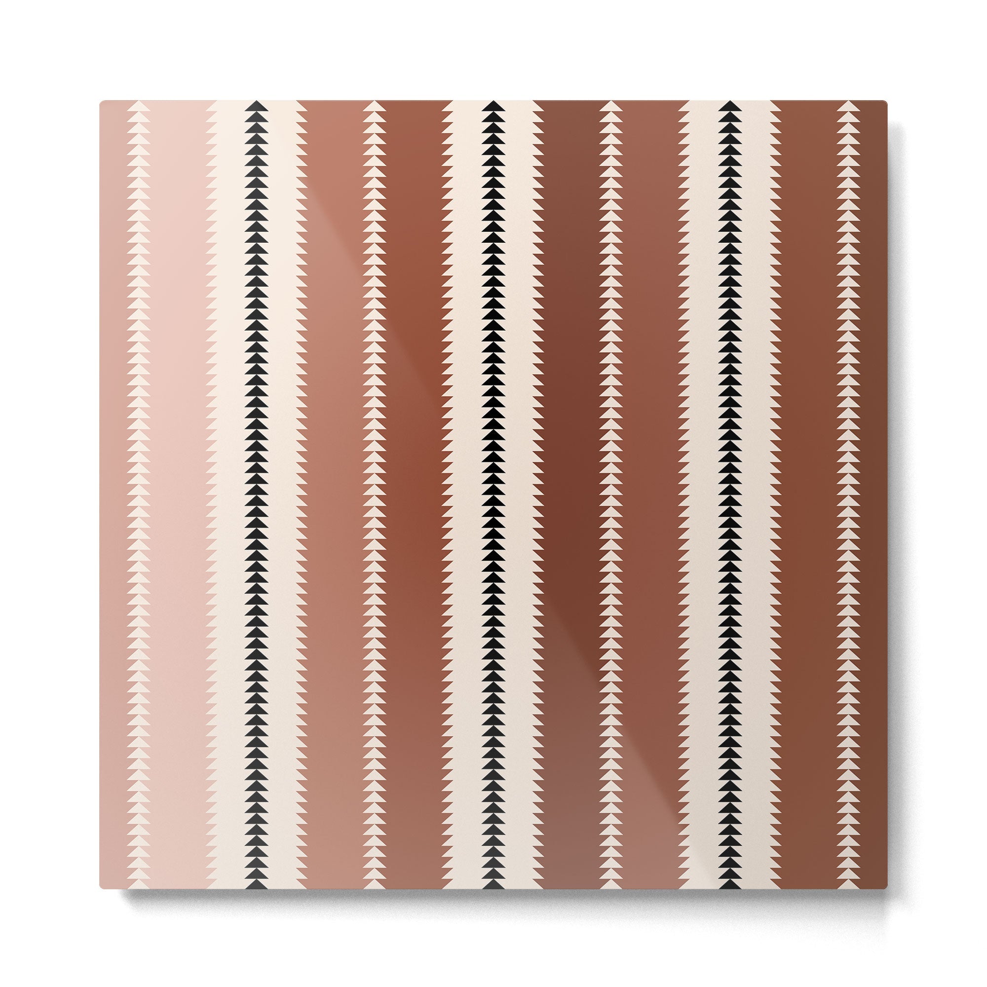 Western Stripes XV Terracotta Rust Red Metal Print | TeksDecor