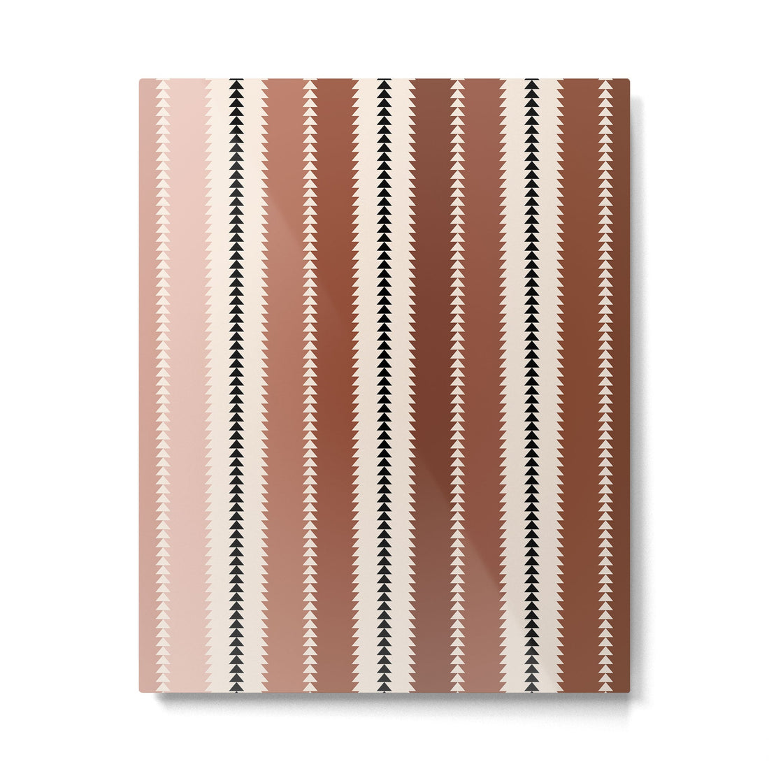 Western Stripes XV Terracotta Rust Red Metal Print | TeksDecor