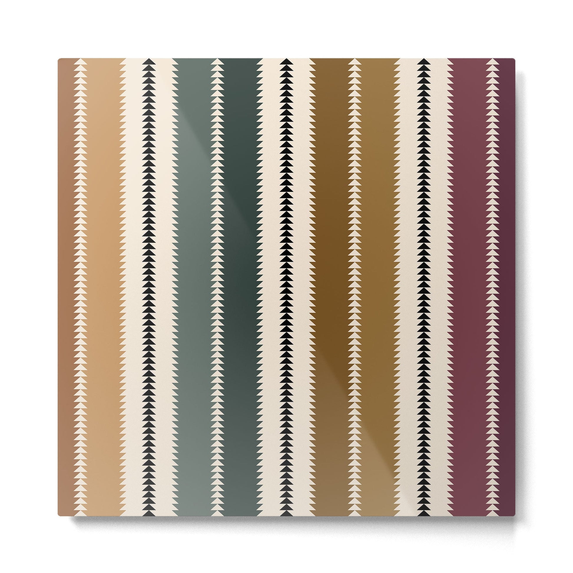 Western Stripes XVI Earthy Desert Metal Print | TeksDecor