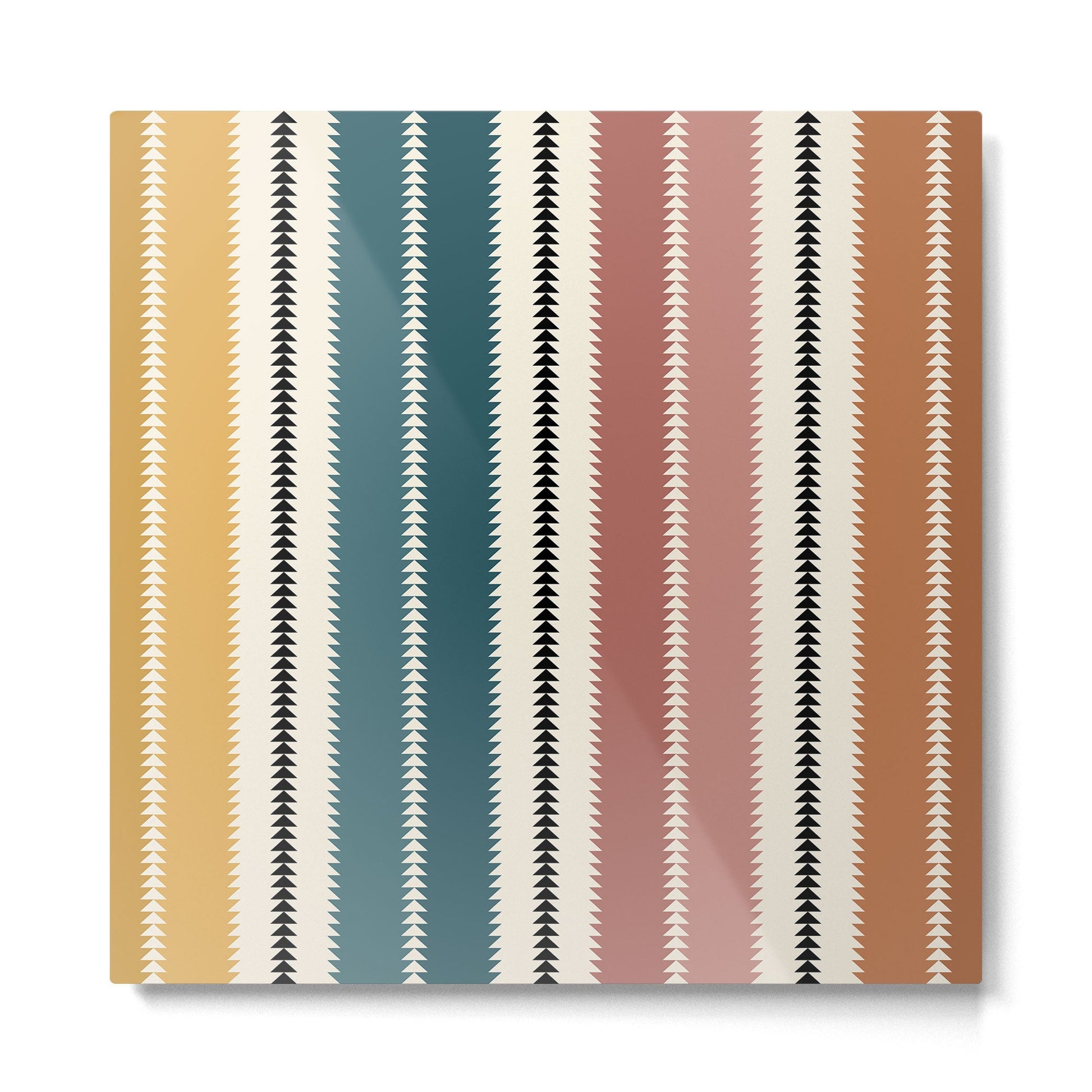 Western Stripes XX Earthy Rainbow Metal Print | TeksDecor