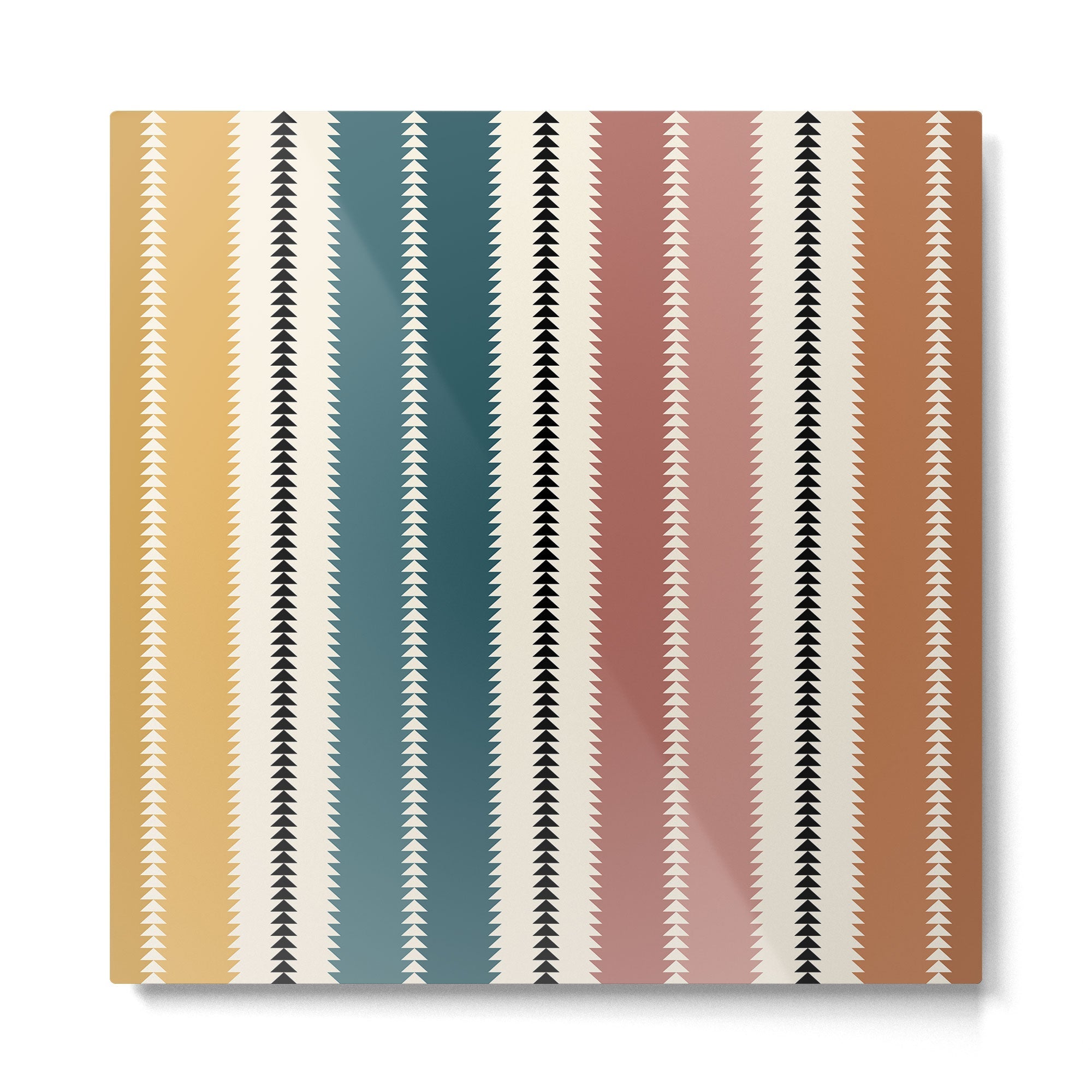 Western Stripes XX Earthy Rainbow Metal Print | TeksDecor