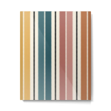 Western Stripes XX Earthy Rainbow Metal Print | TeksDecor