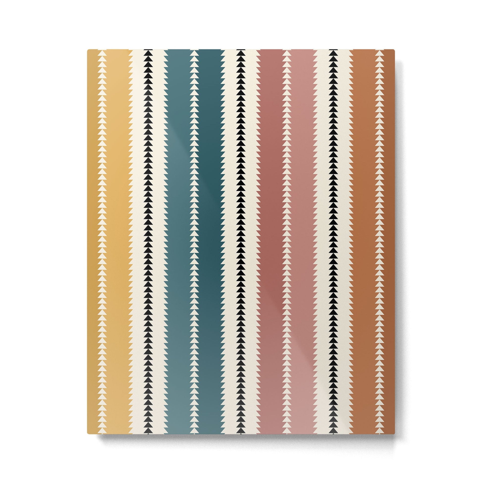 Western Stripes XX Earthy Rainbow Metal Print | TeksDecor