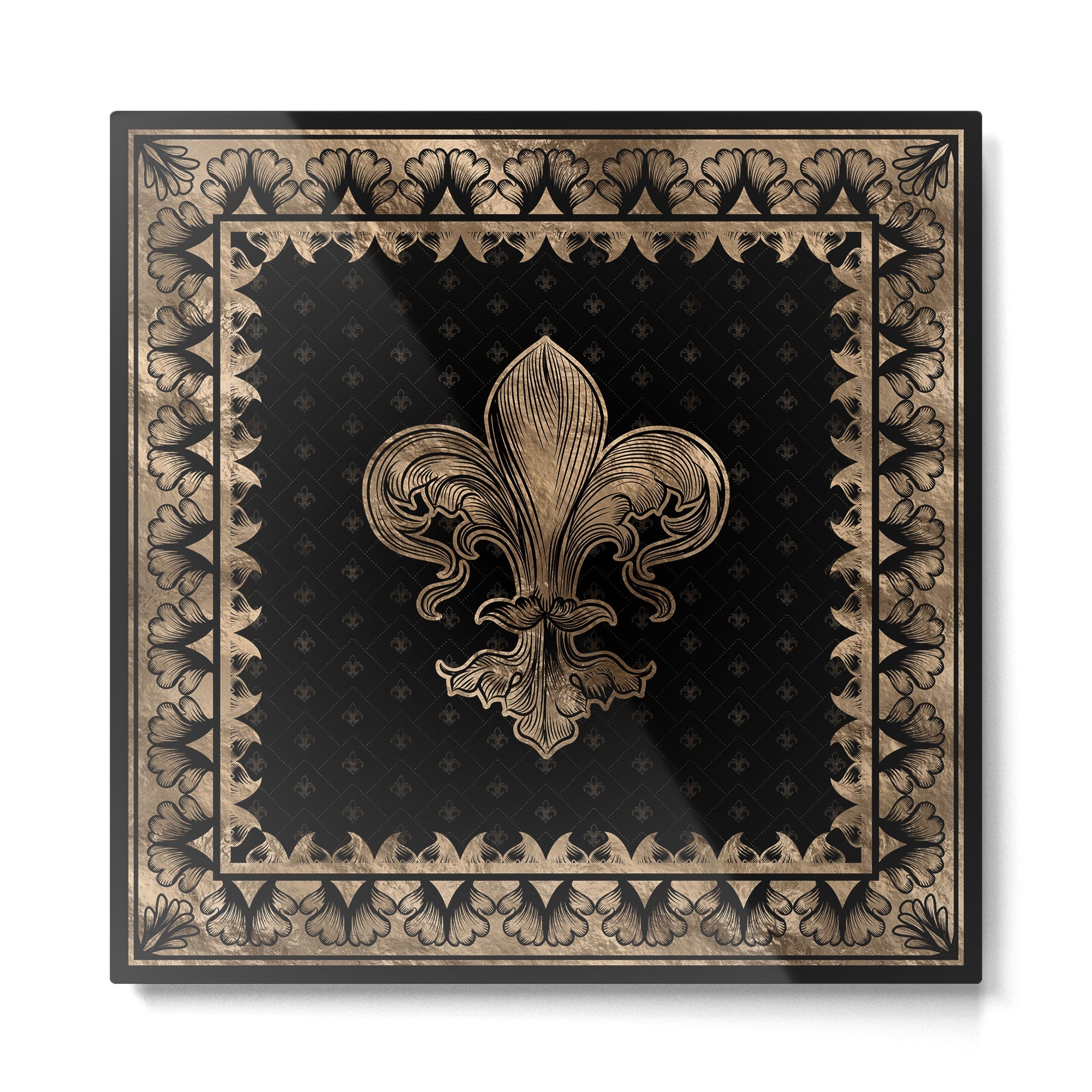 Fleur-de-lis - Black and Gold #1 Metal Print | TeksDecor