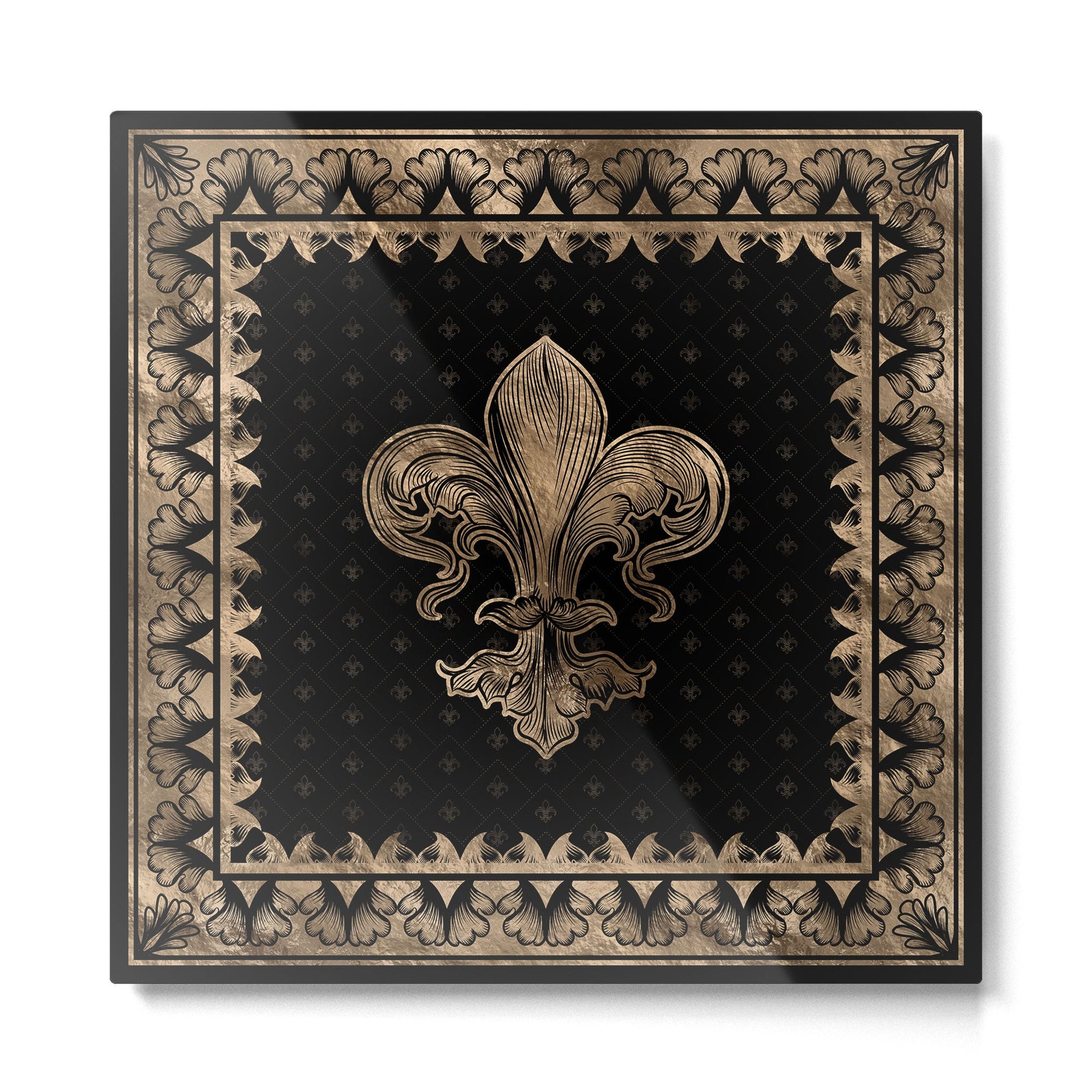 Fleur-de-lis - Black and Gold #1 Metal Print | TeksDecor