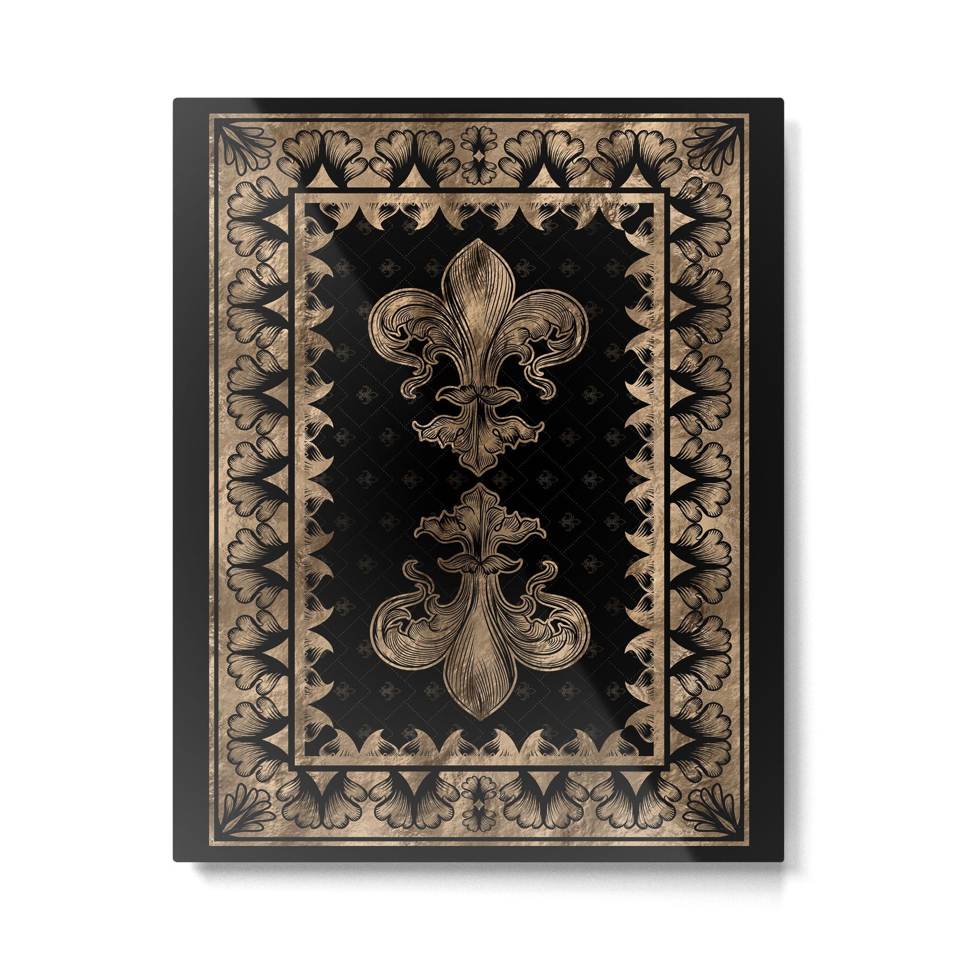 Fleur-de-lis - Black and Gold #1 Metal Print | TeksDecor