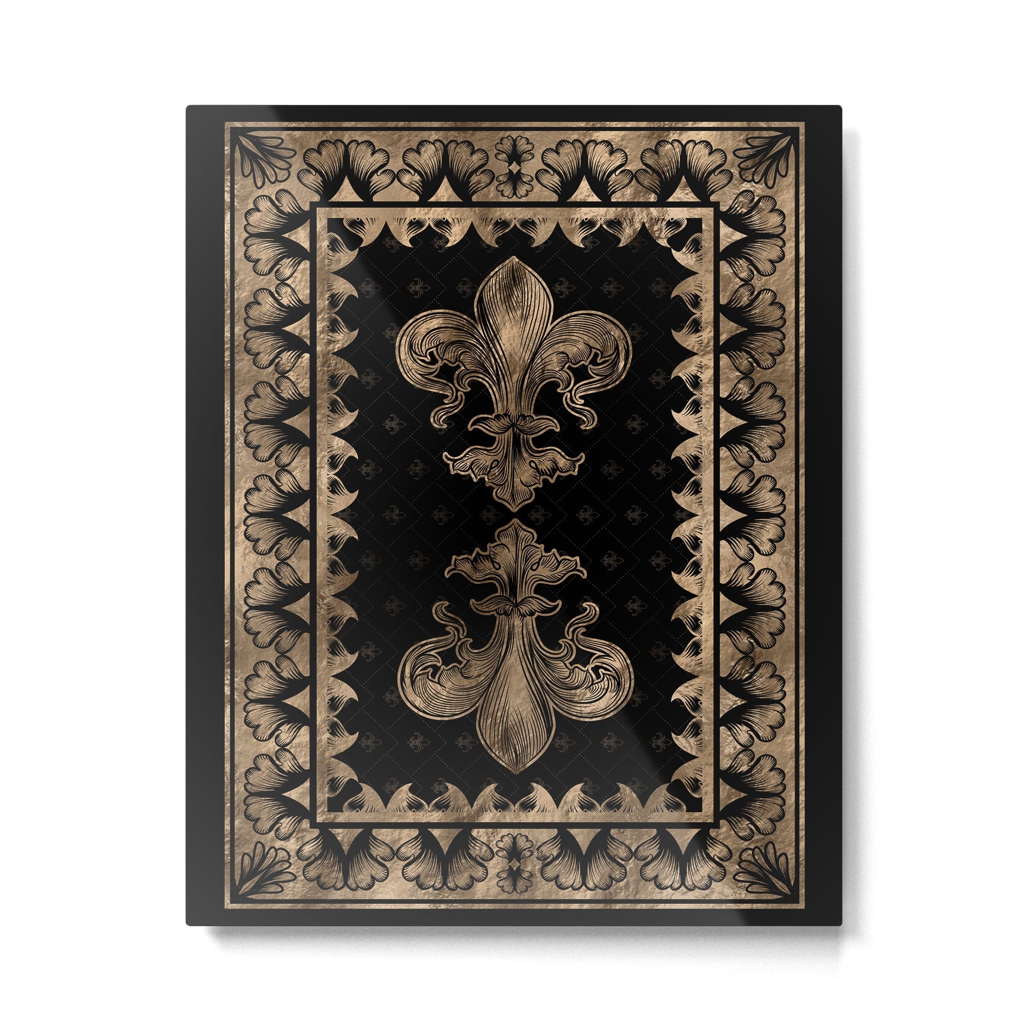 Fleur-de-lis - Black and Gold #1 Metal Print | TeksDecor