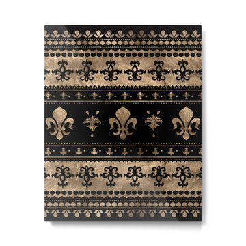 Luxury black and gold Fleur-de-lis ornament  Metal Print | TeksDecor