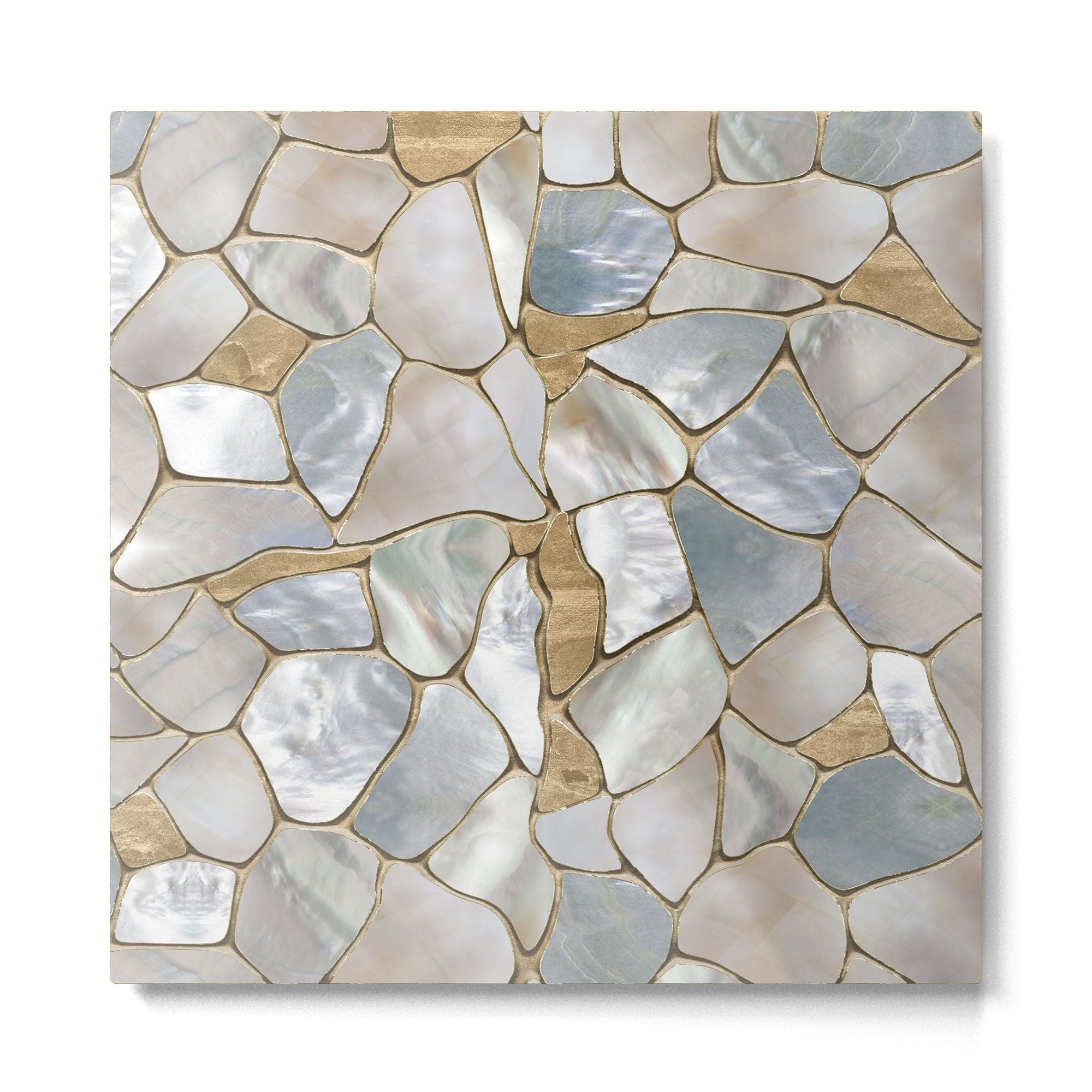 Mother of pearl and Gold cells abstract Metal Print | TeksDecor