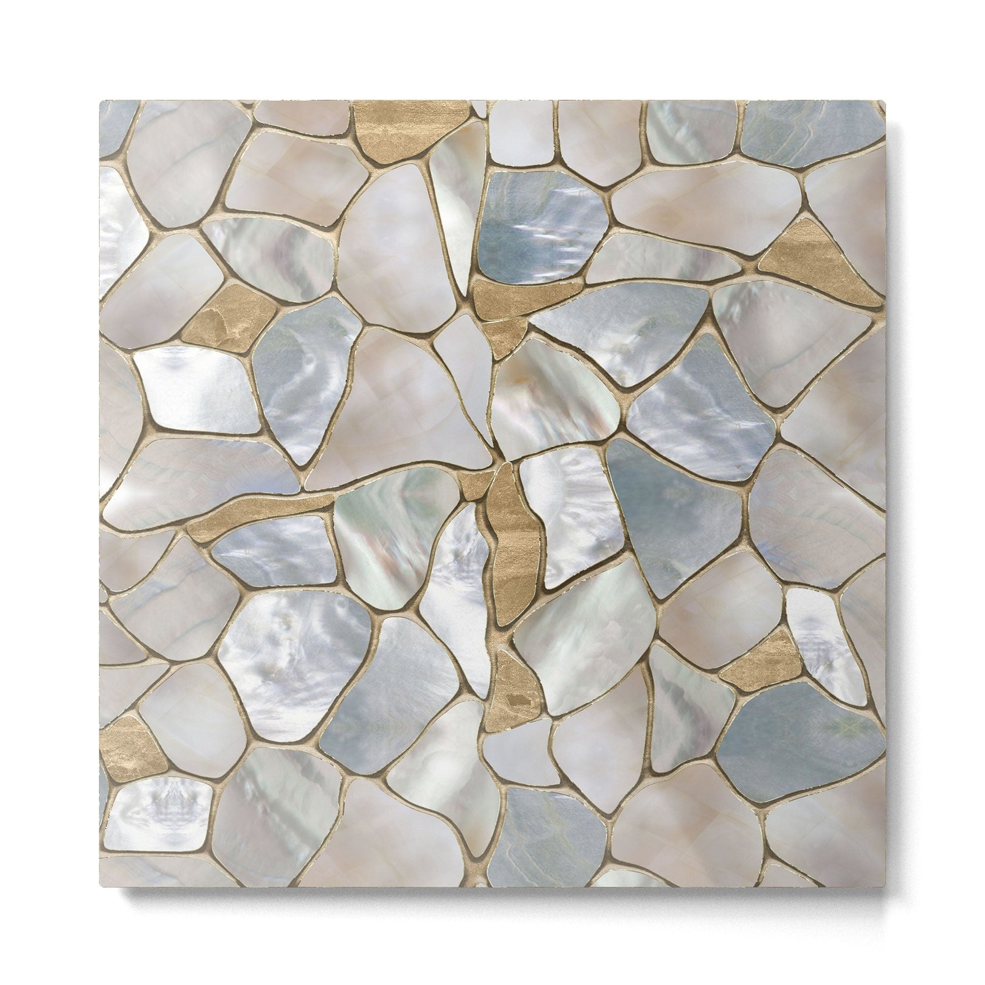 Mother of pearl and Gold cells abstract Metal Print | TeksDecor