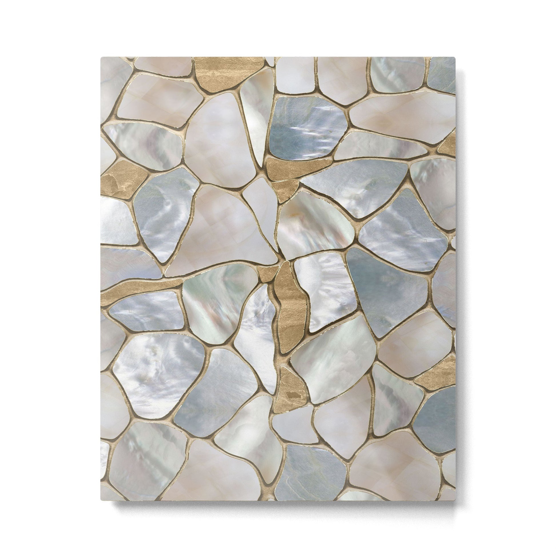 Mother of pearl and Gold cells abstract Metal Print | TeksDecor