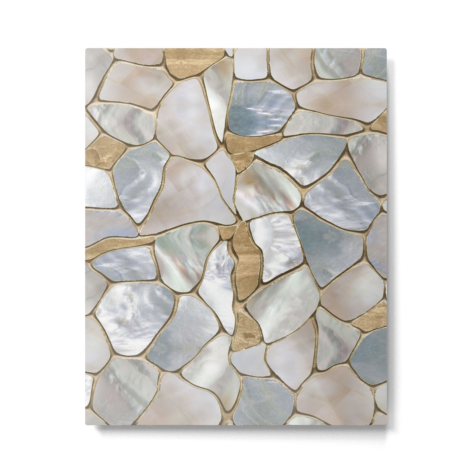 Mother of pearl and Gold cells abstract Metal Print | TeksDecor