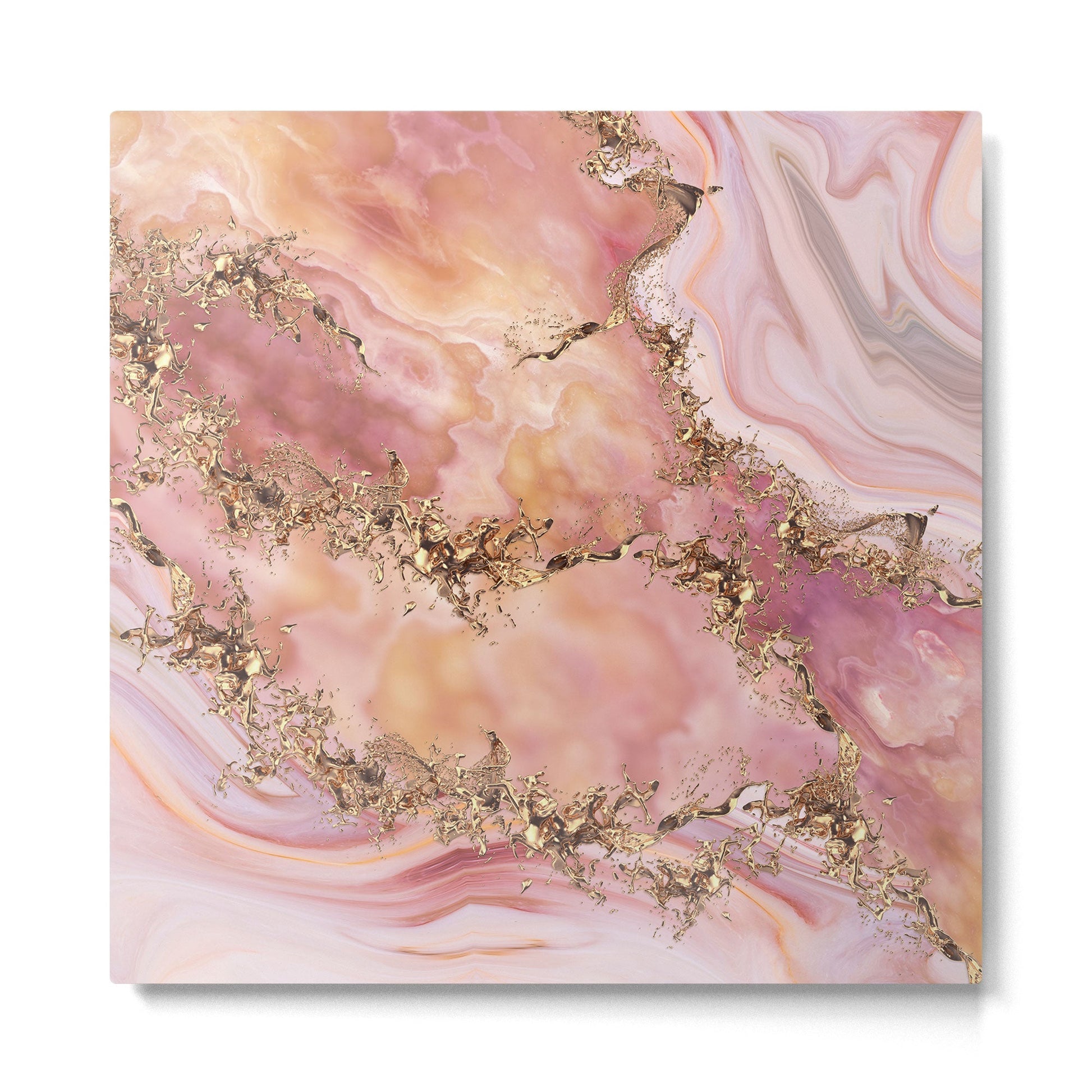 Rose quartz and pastel pink marble Metal Print | TeksDecor