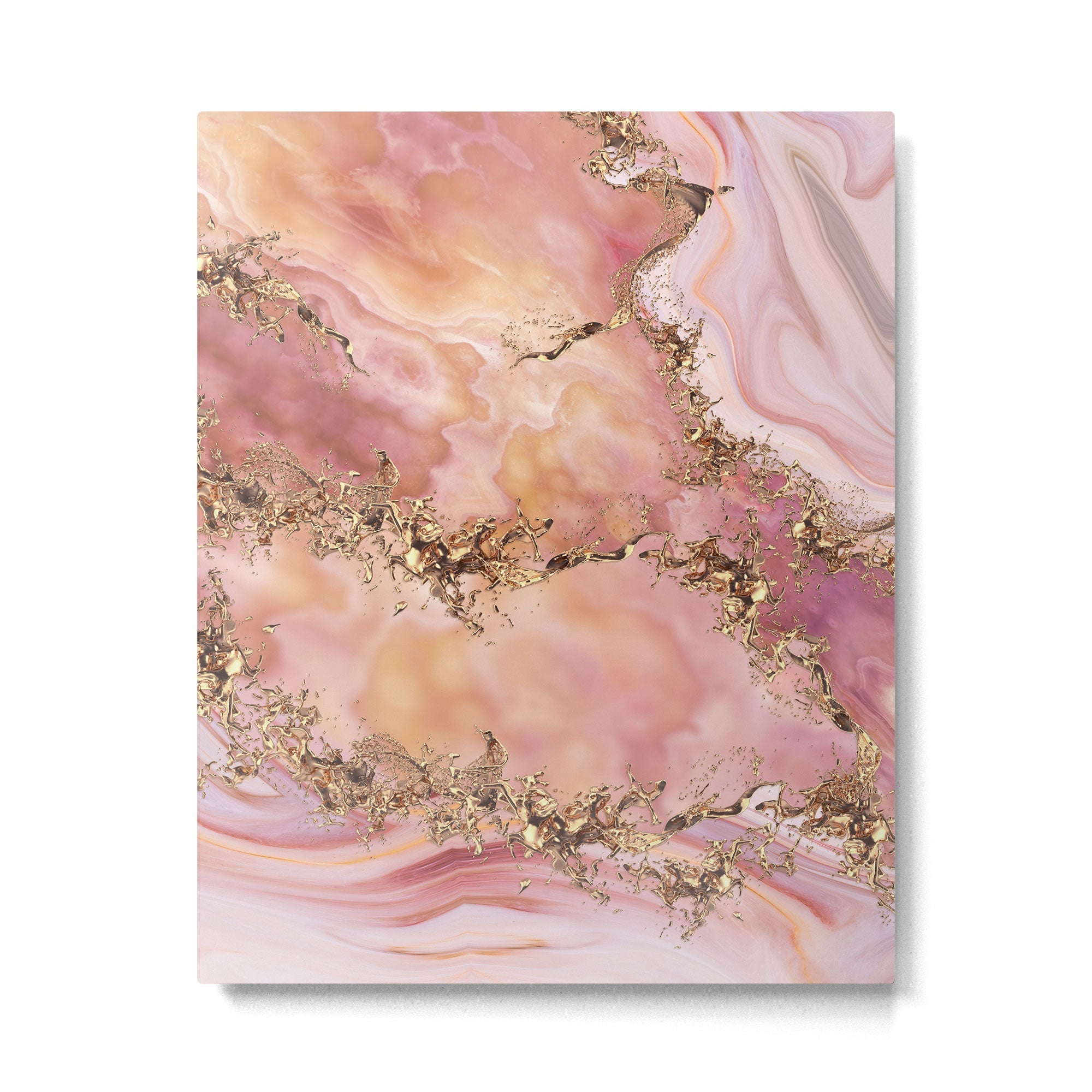 Rose quartz and pastel pink marble Metal Print | TeksDecor