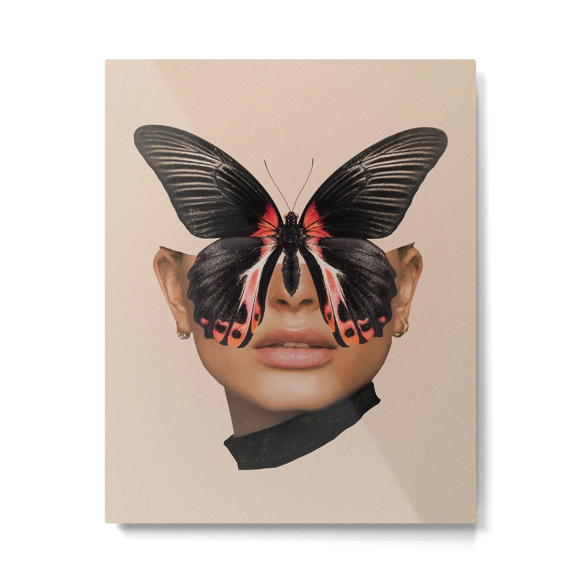 BLACK BUTTERFLY 3 Metal Print | TeksDecor