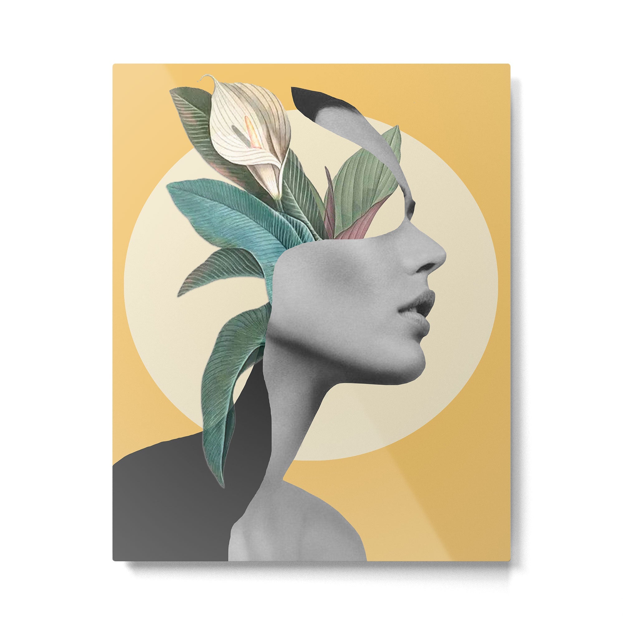 Floral Portrait /collage 3 Metal Print | TeksDecor
