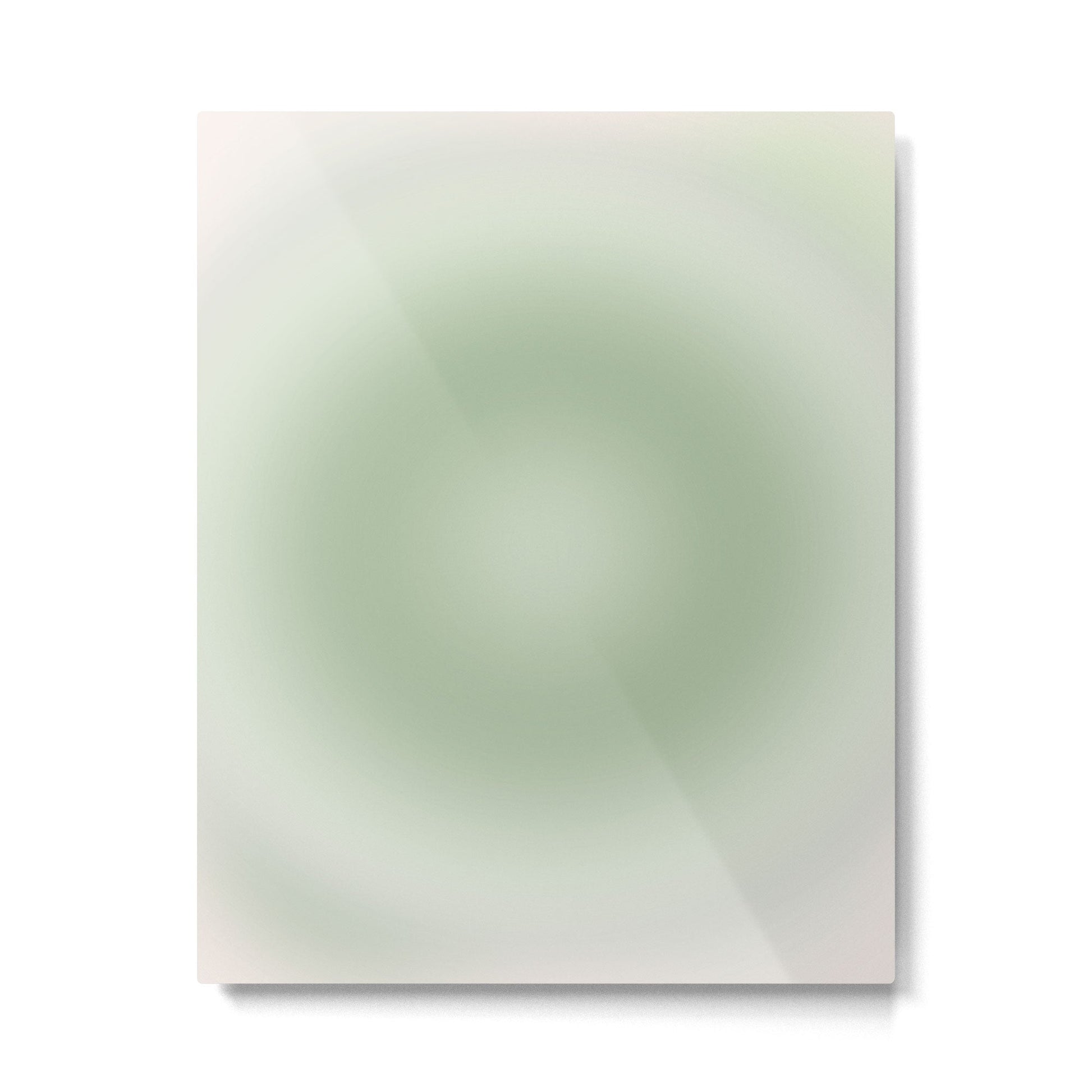 Aura Gradient In Sage Green Metal Print | TeksDecor