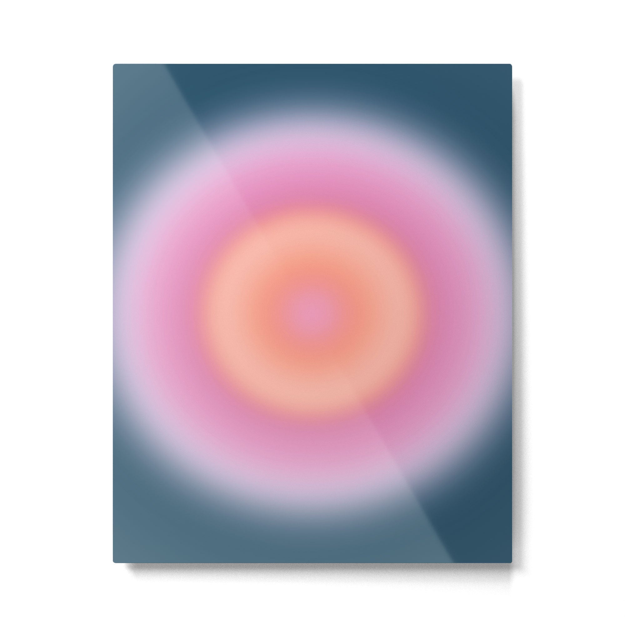 Magical Night | 01 - Gradient Print, Aura Art, Dark Blue And Pink Gradient Metal Print | TeksDecor
