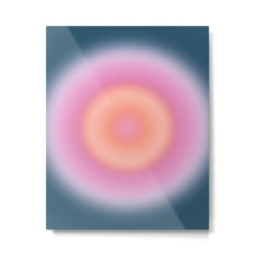 Magical Night | 01 - Gradient Print, Aura Art, Dark Blue And Pink Gradient Metal Print | TeksDecor