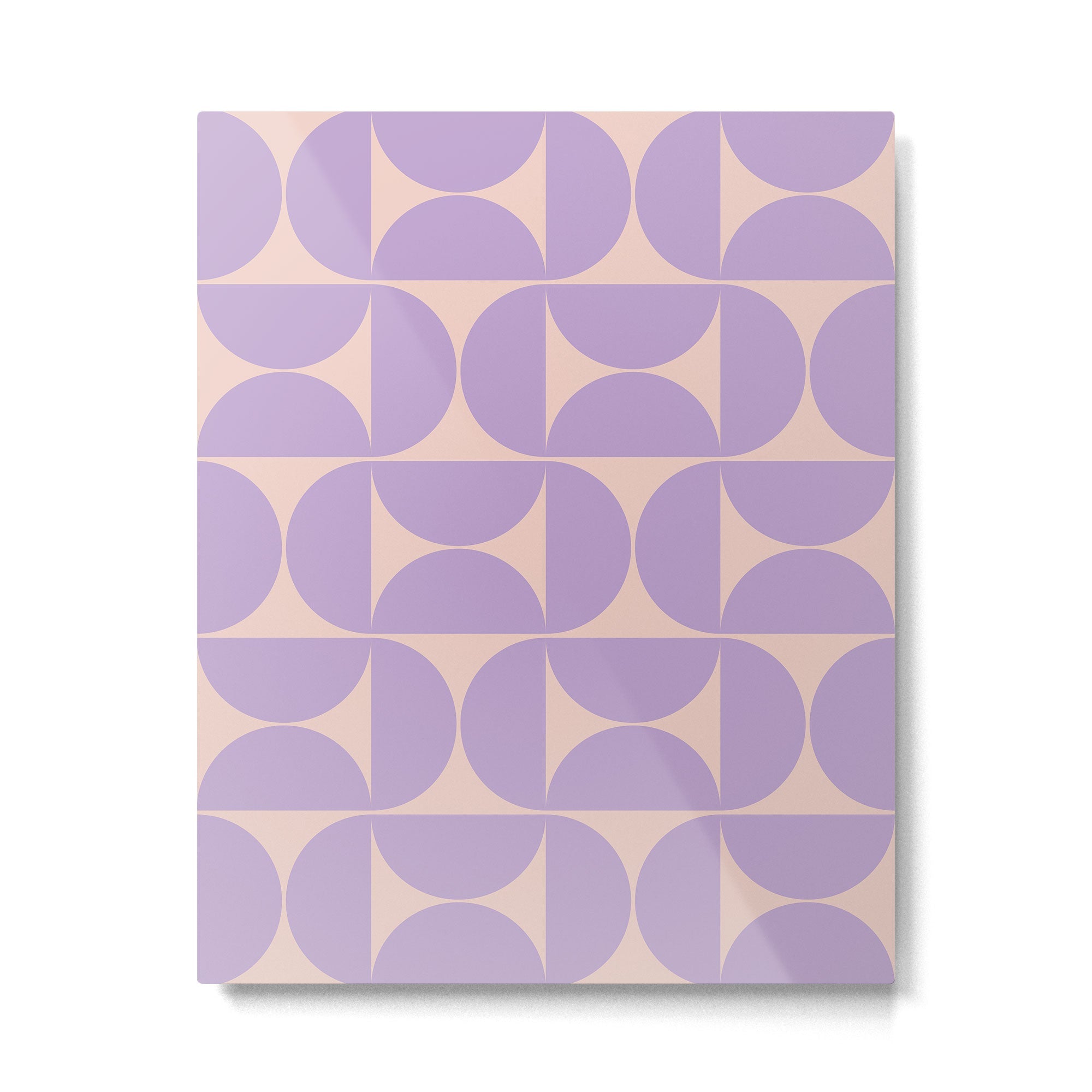Mid Century Modern Retro Pattern In Lavender Metal Print | TeksDecor