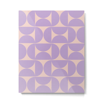 Mid Century Modern Retro Pattern In Lavender Metal Print | TeksDecor