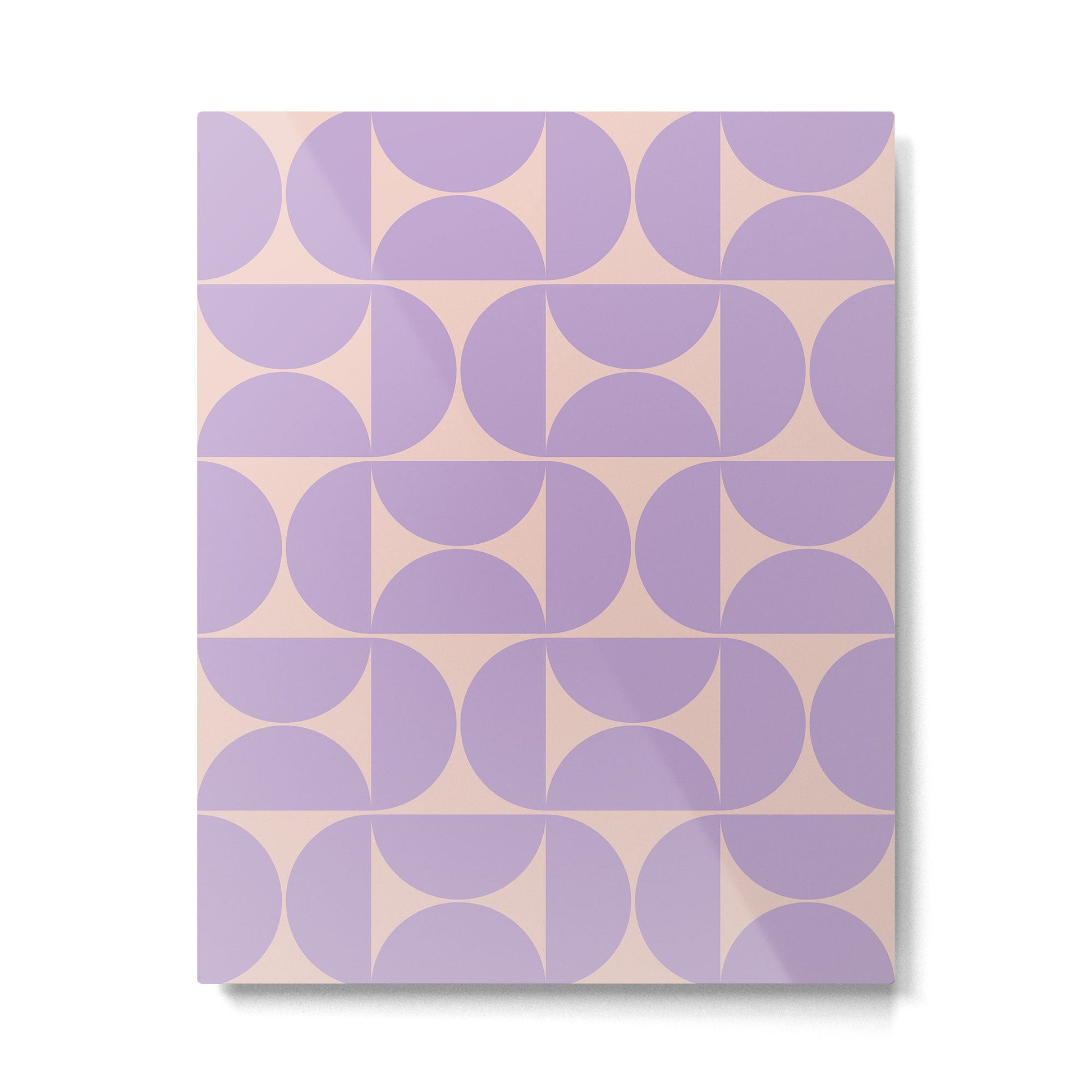 Mid Century Modern Retro Pattern In Lavender Metal Print | TeksDecor