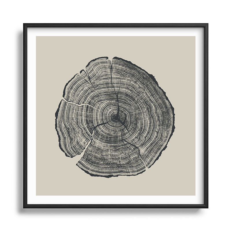 Hand-Drawn Oak Framed Art Print
