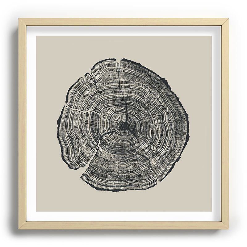 Hand-Drawn Oak Framed Art Print