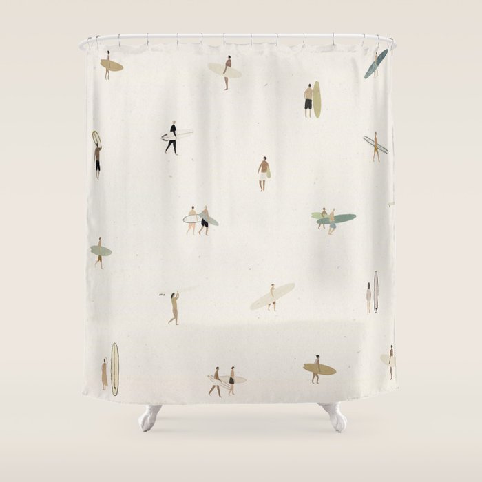 Tiny Surfers Shower Curtain