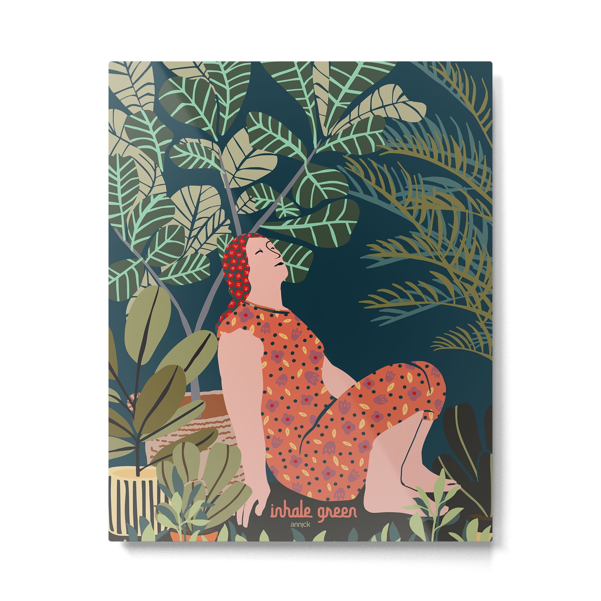 Inhale green  - jungle night at home Metal Print | TeksDecor