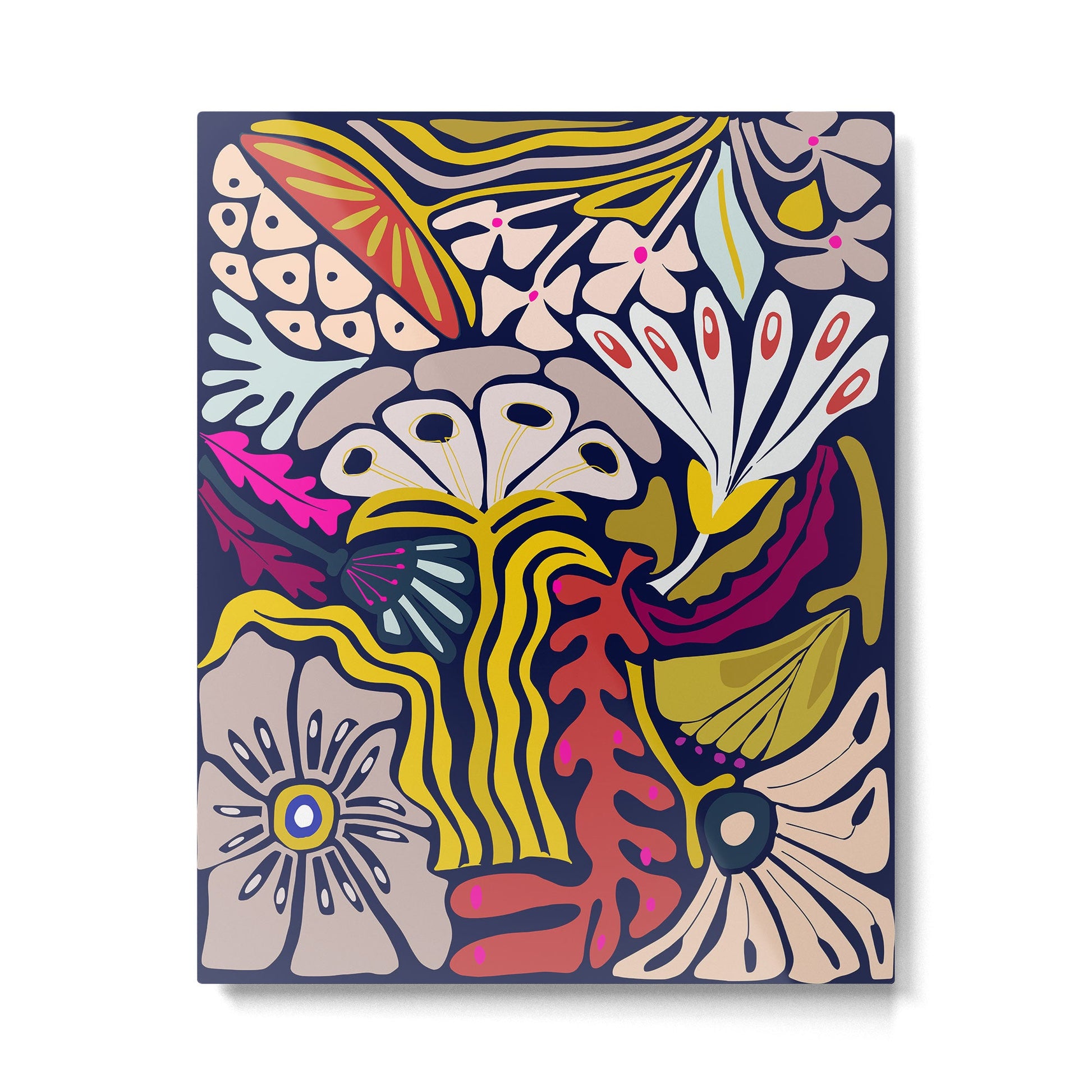 Playful flowers illustration Metal Print | TeksDecor