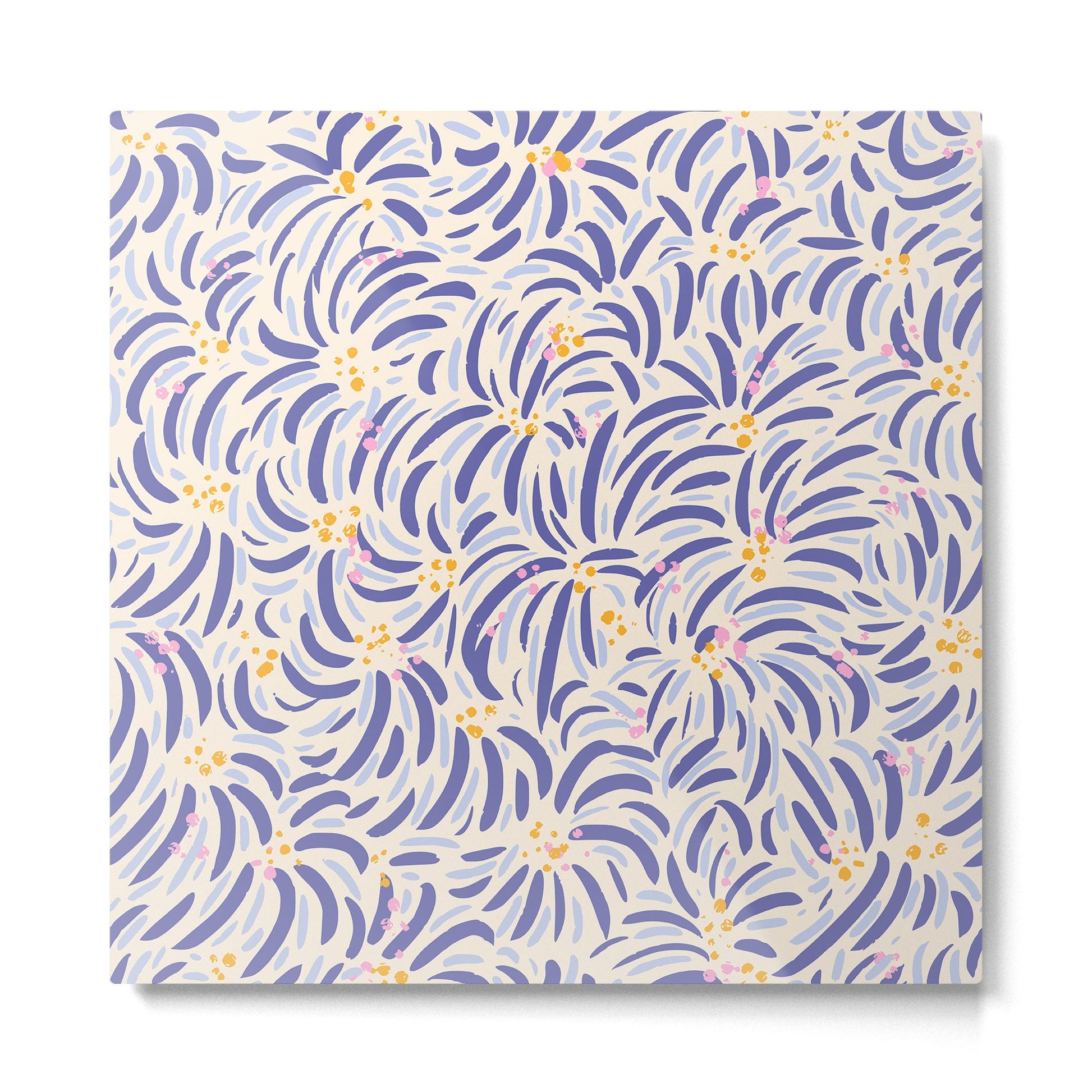 Powerful and floral pattern invers Metal Print | TeksDecor
