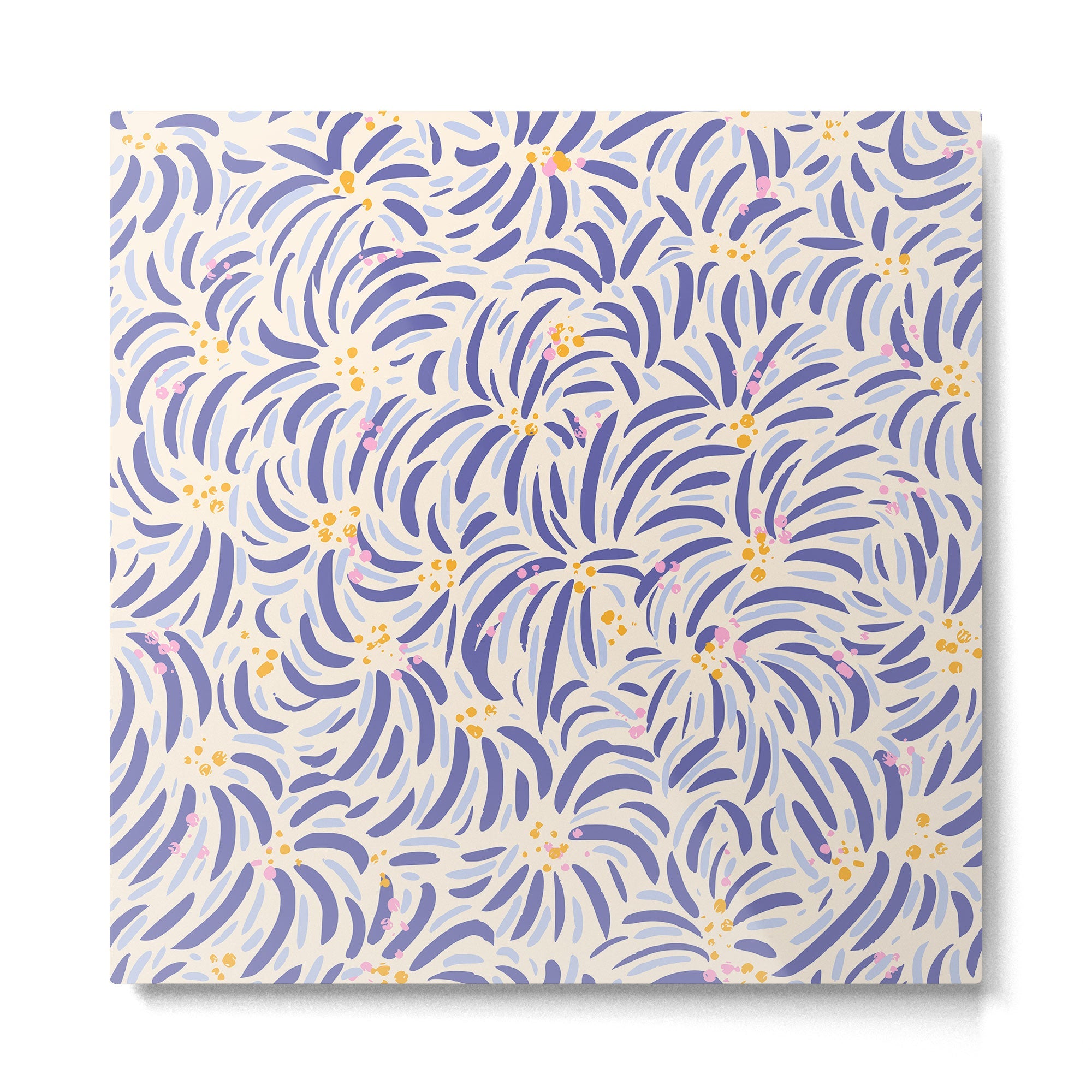 Powerful and floral pattern invers Metal Print | TeksDecor