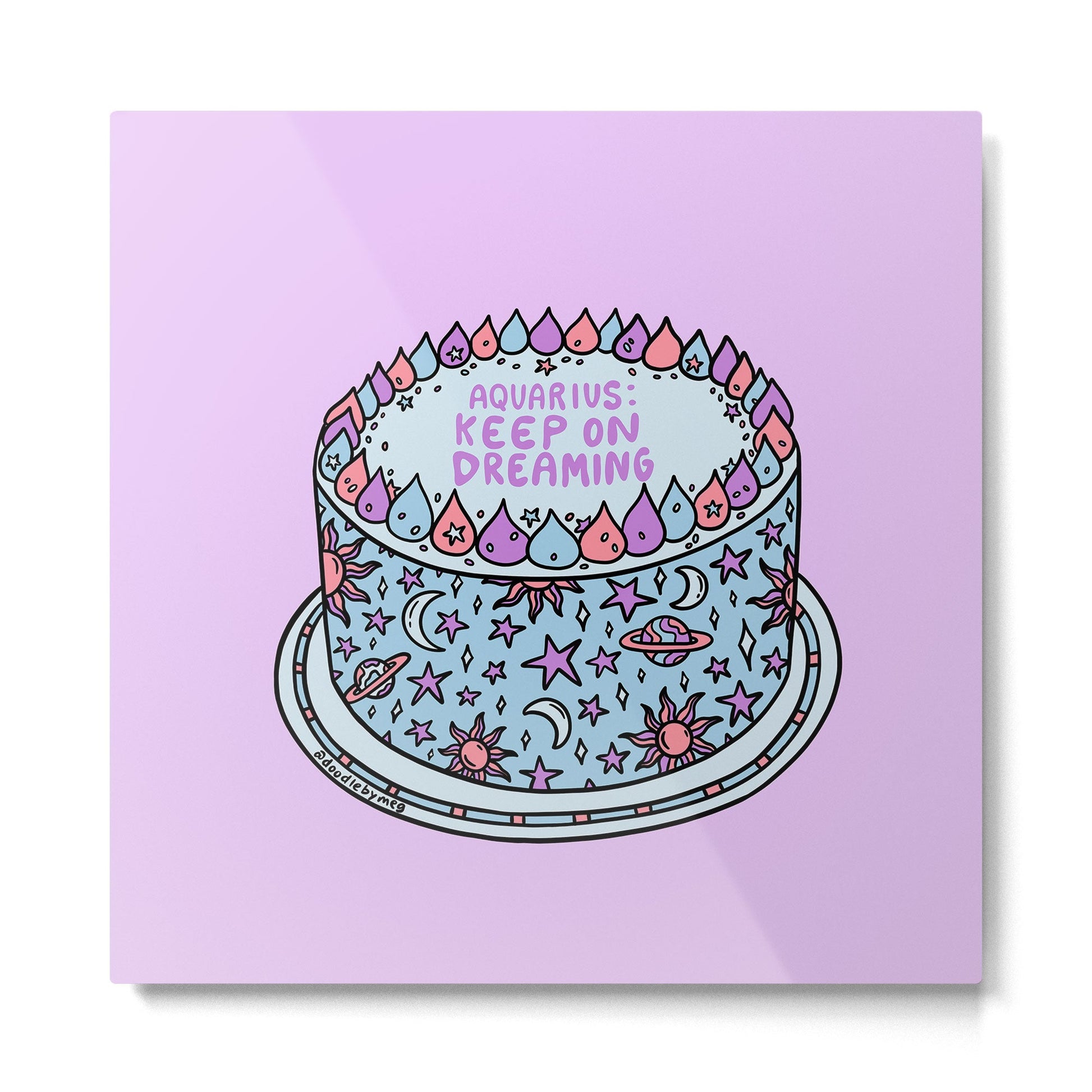 Aquarius Cake Metal Print | TeksDecor