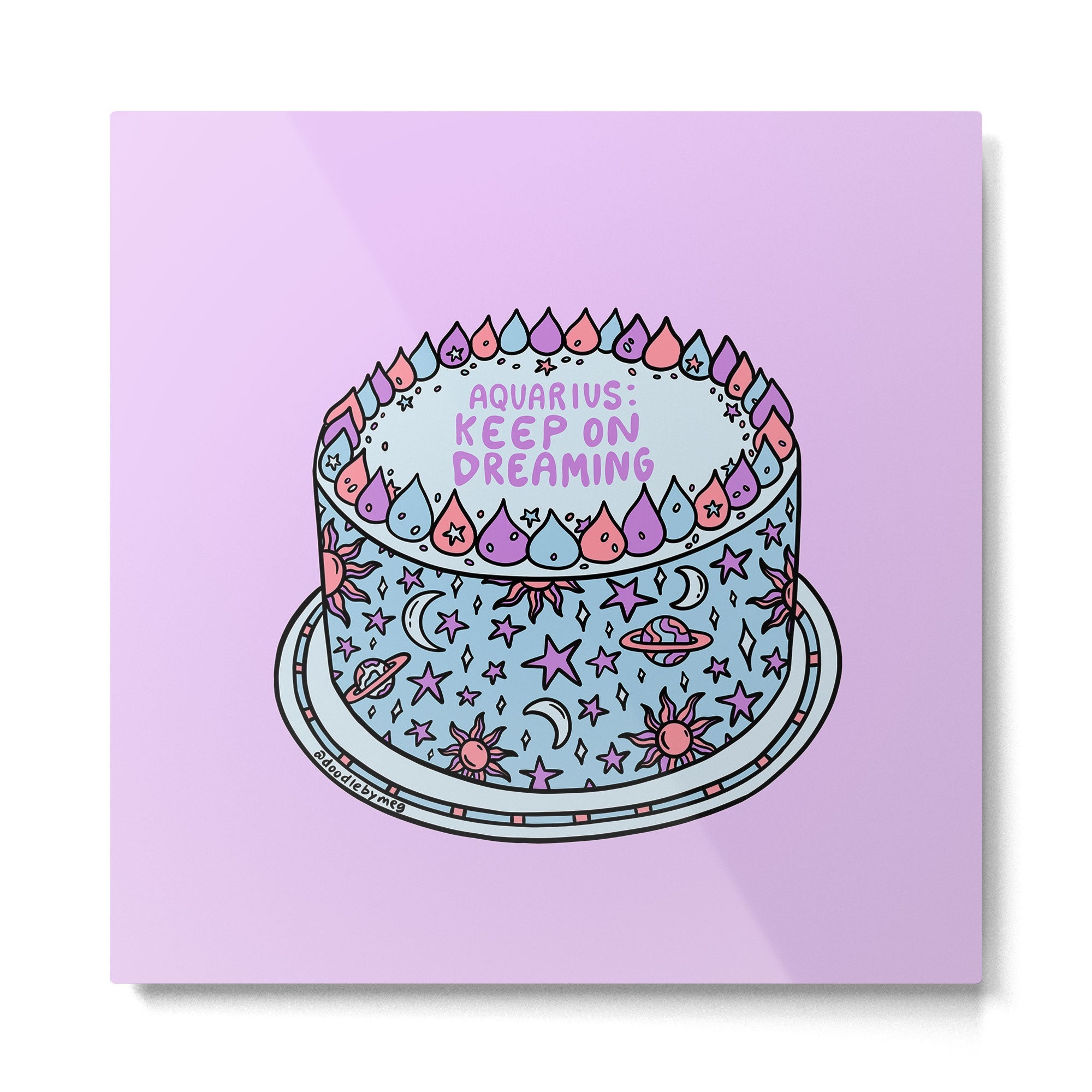 Aquarius Cake Metal Print | TeksDecor