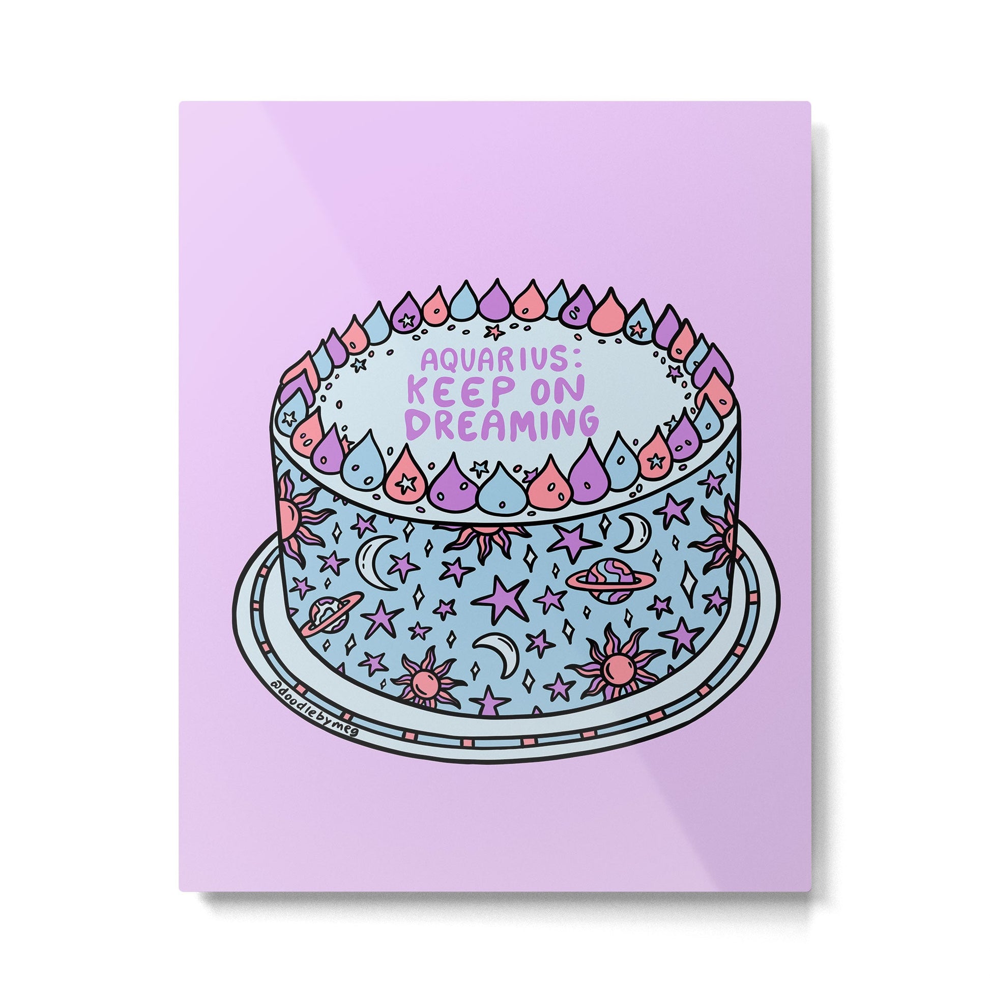 Aquarius Cake Metal Print | TeksDecor