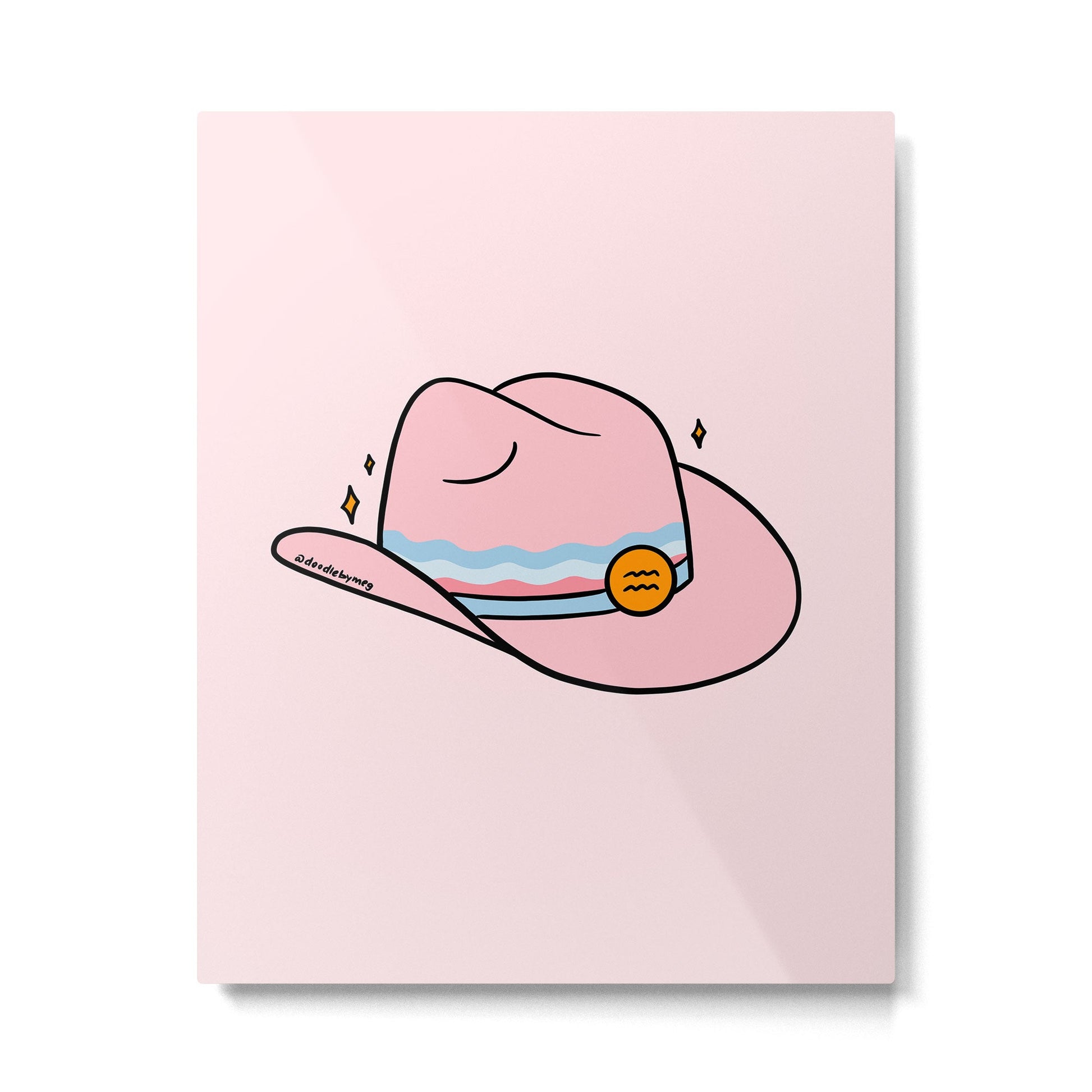 Aquarius Cowboy Hat Metal Print | TeksDecor