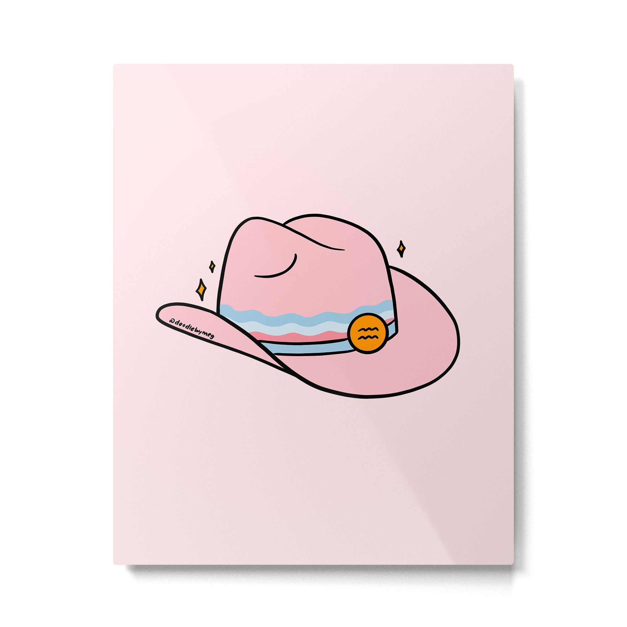 Aquarius Cowboy Hat Metal Print | TeksDecor