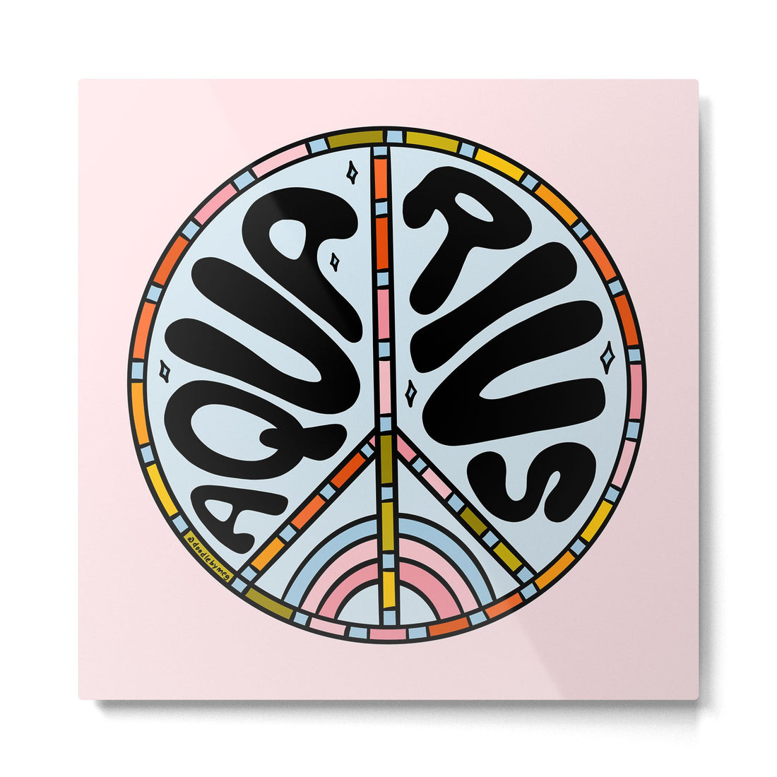 Aquarius Peace Sign Metal Print | TeksDecor