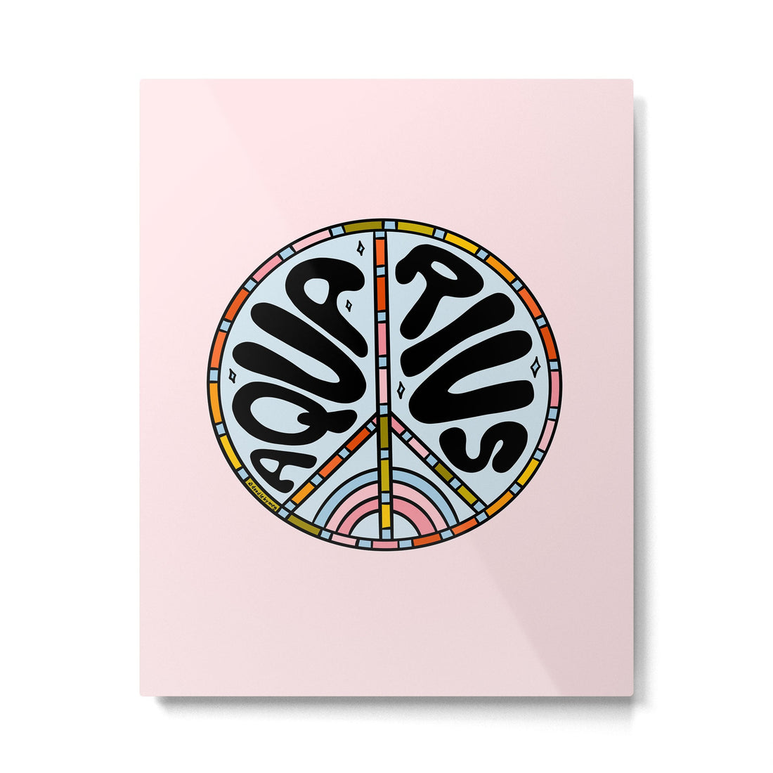 Aquarius Peace Sign Metal Print | TeksDecor