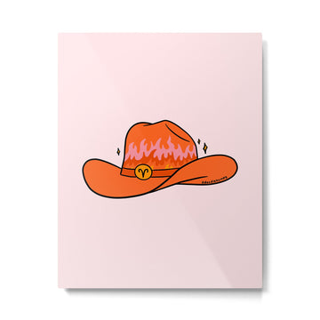 Aries Cowboy Hat Metal Print | TeksDecor