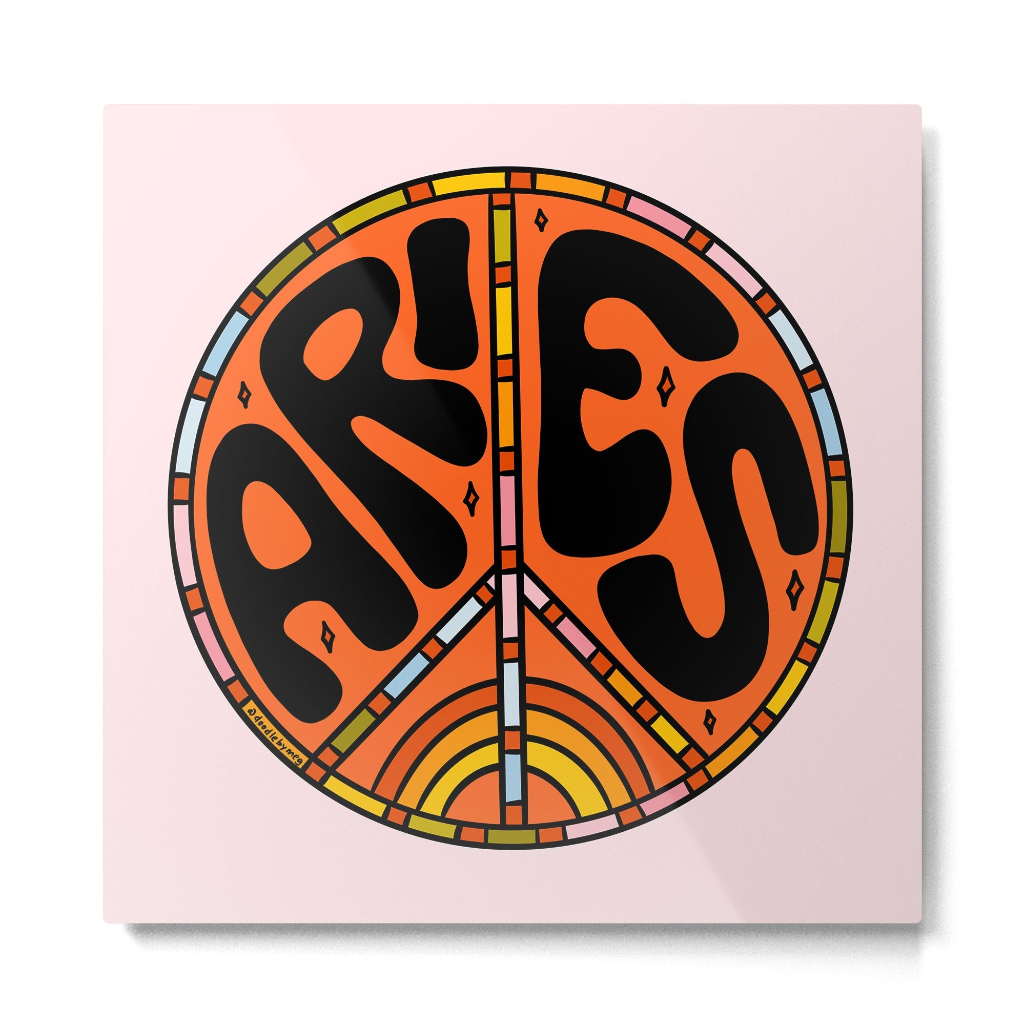 Aries Peace Sign Metal Print | TeksDecor