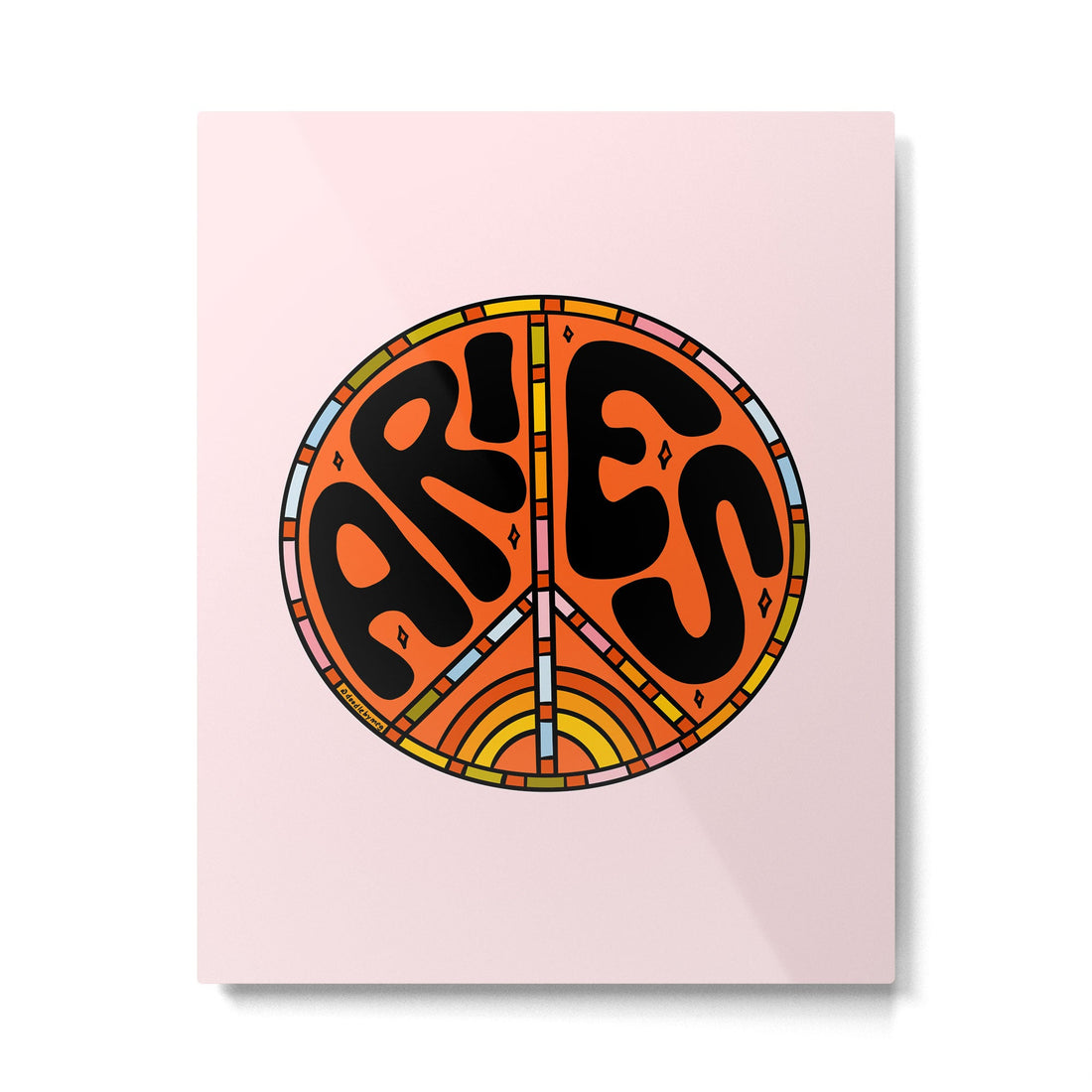 Aries Peace Sign Metal Print | TeksDecor