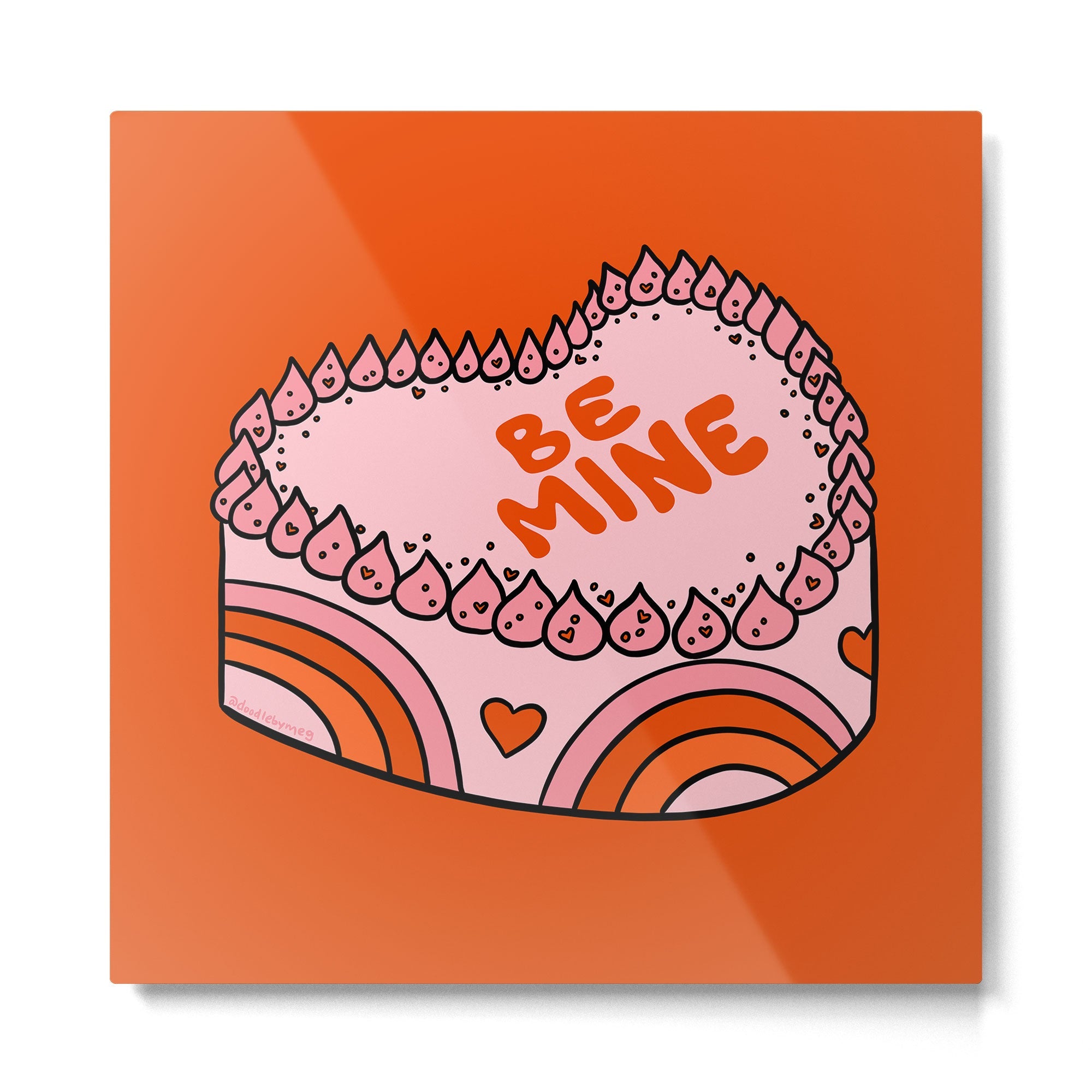 Be Mine Cake Metal Print | TeksDecor