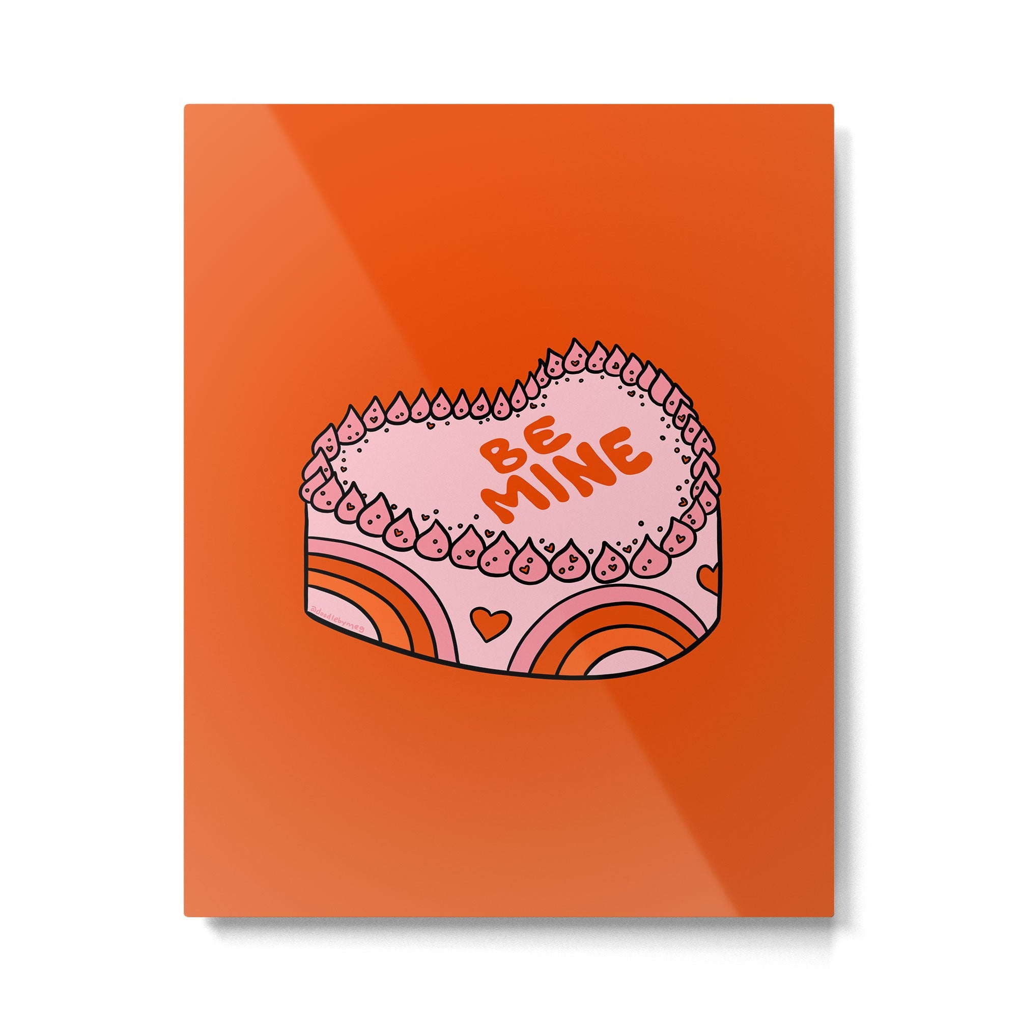 Be Mine Cake Metal Print | TeksDecor