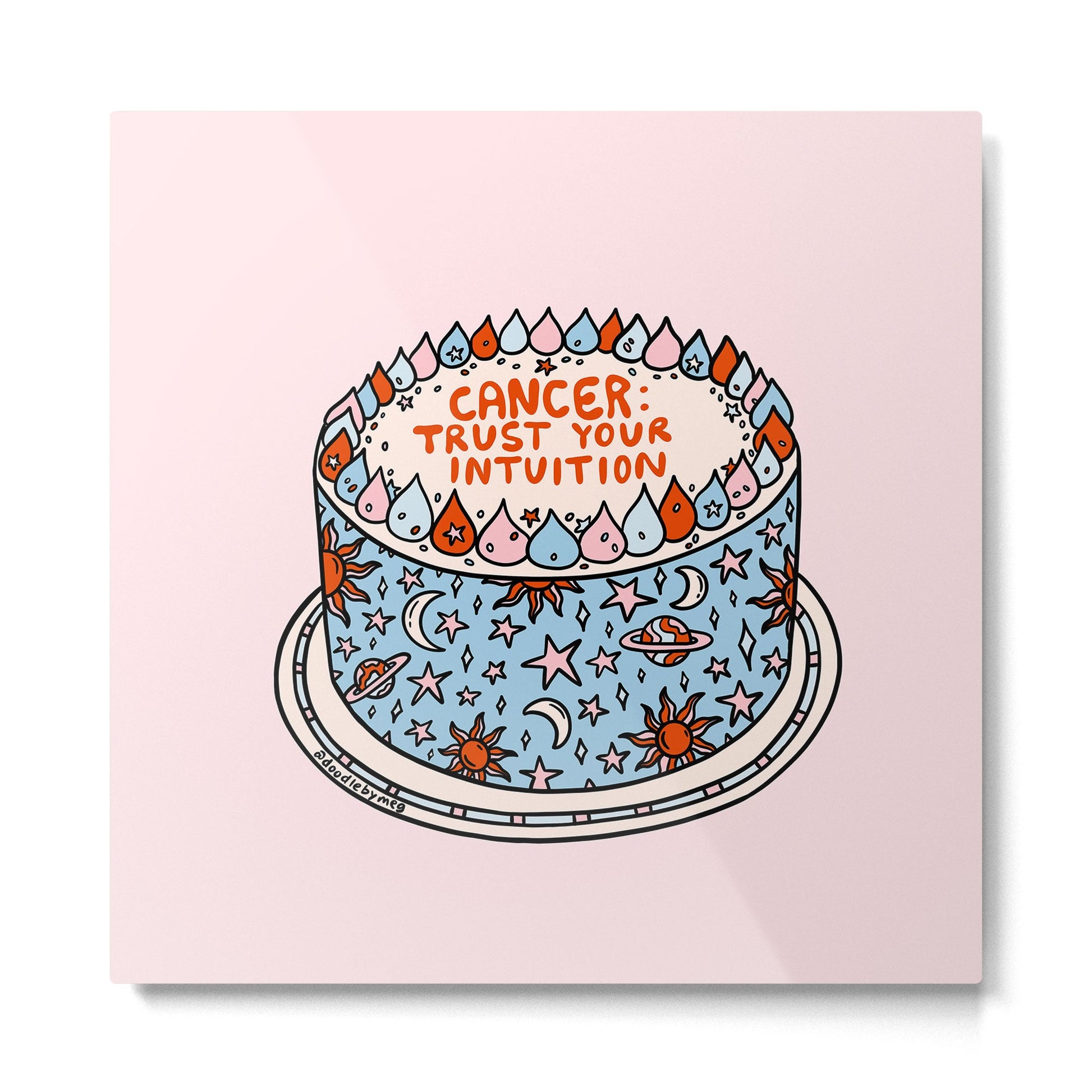 Cancer Cake Metal Print | TeksDecor