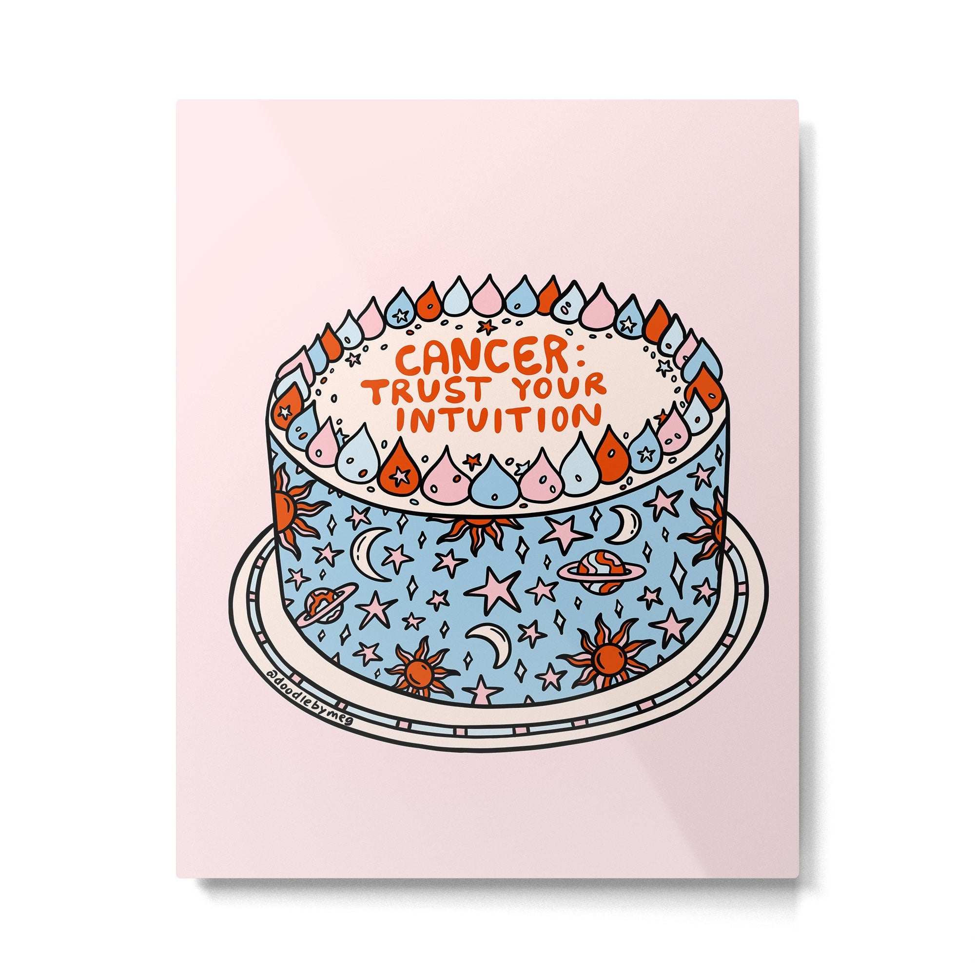 Cancer Cake Metal Print | TeksDecor
